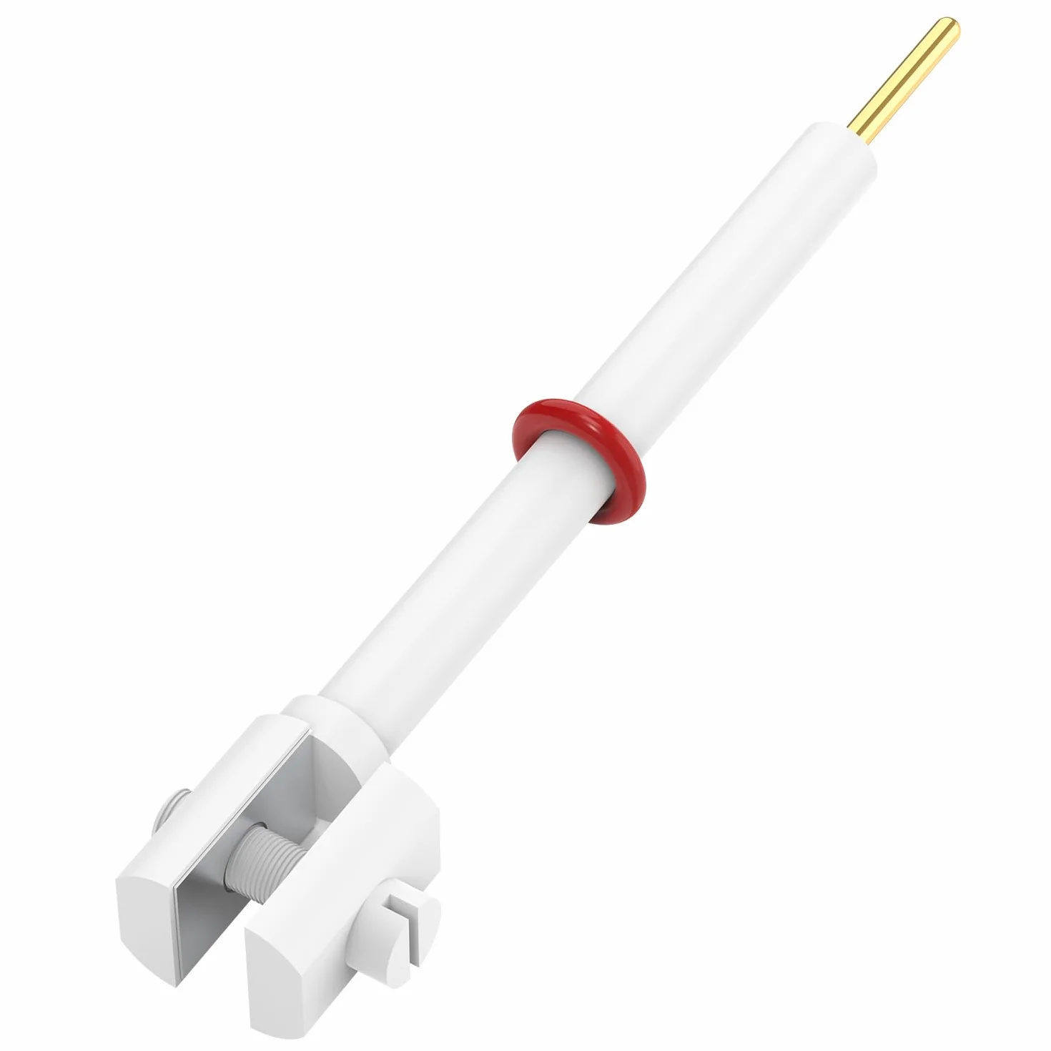 Labasics Sostegno Elettrodo in Titanio PTFE, Morsetto Elettrolisi per Campioni Solidi, Morsetto Conduttivo con Lamina di Titanio ad Alta Purezza 10 x 15 mm e Corpo in PTFE