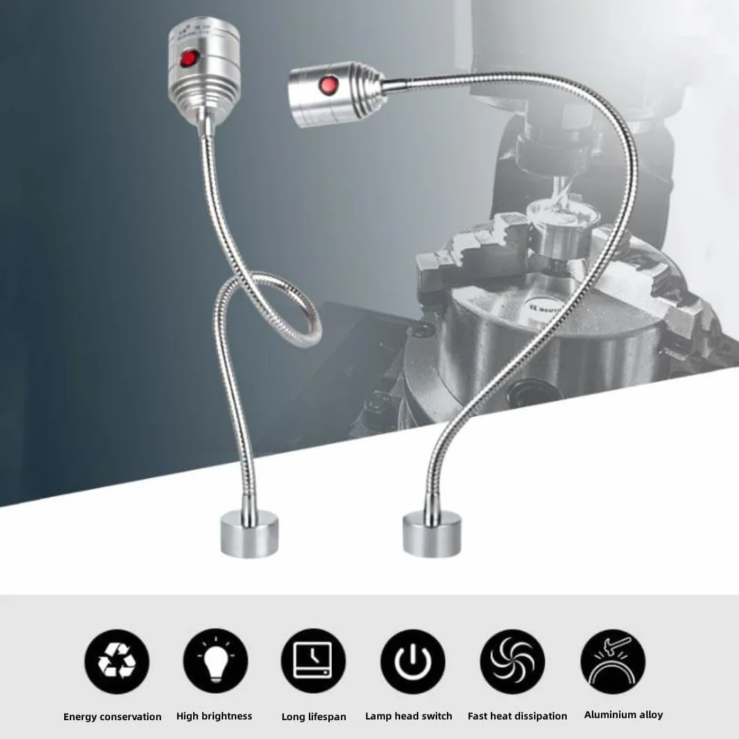 Luce da Lavoro, Luce per Macchina da Cucire, Luce per Macchine Utensili A LED, Illuminazione da Lavoro, Forte Base Fissa Magnetica, Giunto Cardanico, 5w 220v, Adatto per Varie Attrezzature,