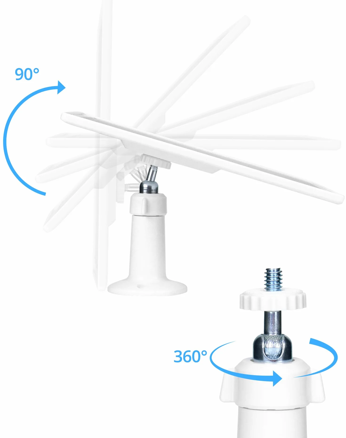 QWORK® Pack da 2 moduli solari da 6 W per telecamere di sorveglianza da esterno, tasso di conversione elevato del 24%, impermeabile IP65, con cavo USB da 3 m e staffa di montaggio a 360°