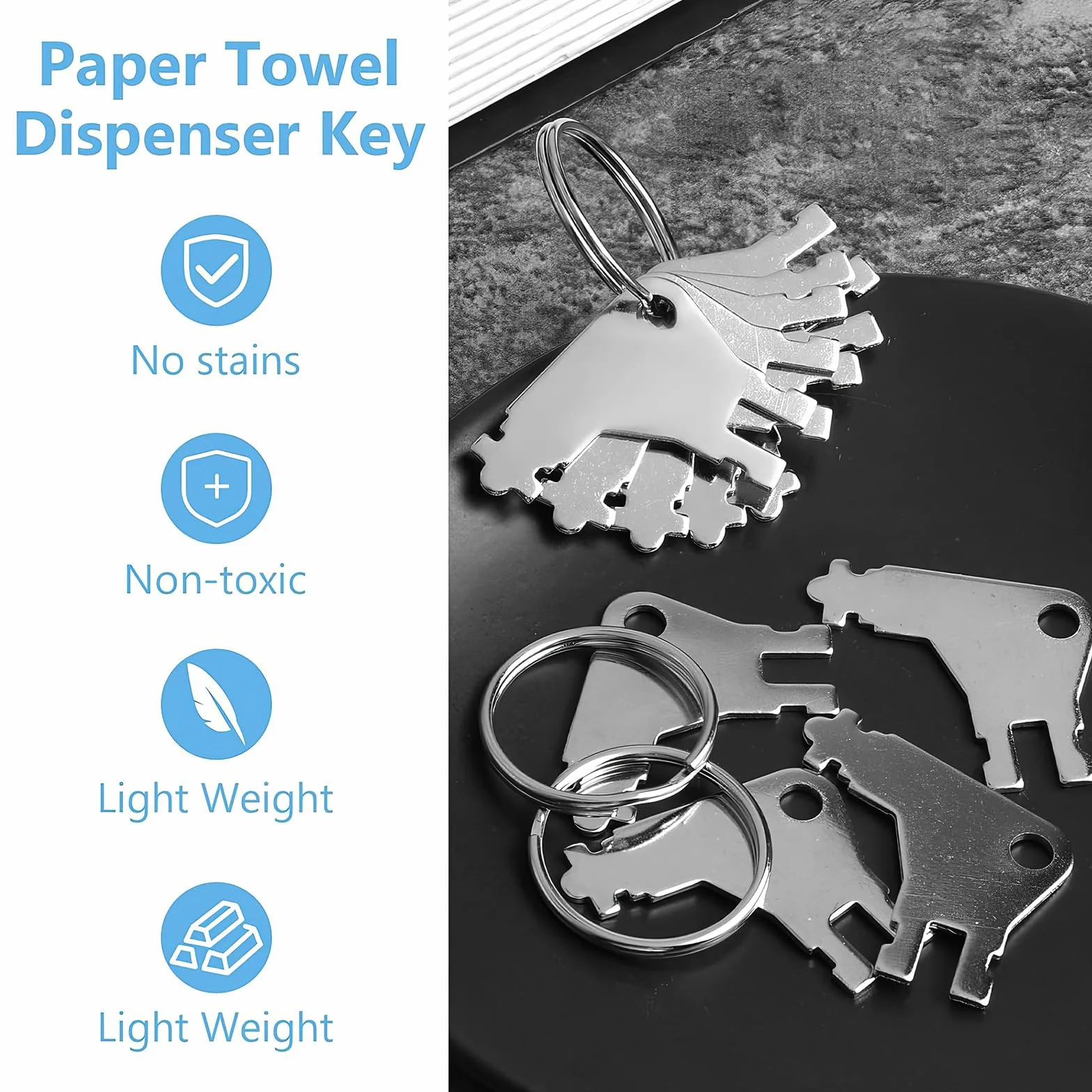 Chiave per Dispenser Carta Igienica in Metallo Set 5 Pezzi Compatibile Georgia Pacific Tork SCA San Jamar