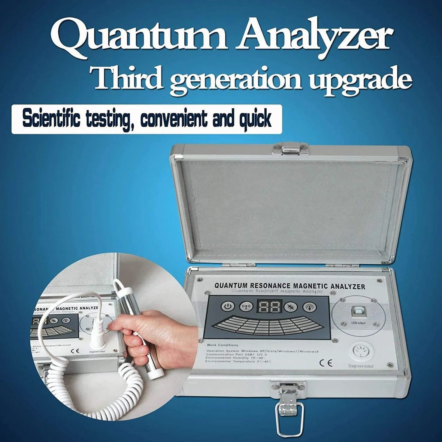 Quantum Magnetic Resonance Health Analyzer, Quantum Analyzer, Software di Supporto Multilingue Adatto a Tutti I Sistemi Windows in Grado di Testare Rapidamente E Accuratamente La Salute Fisica