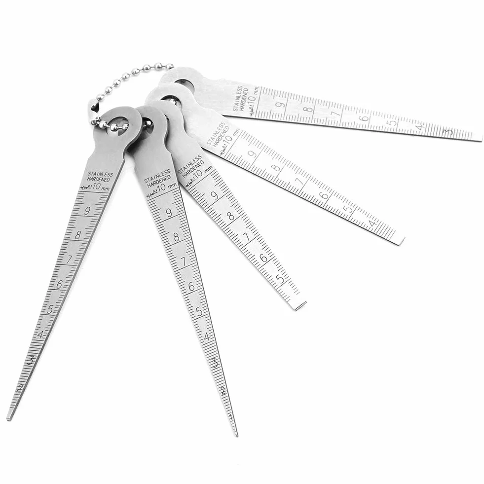5Pezzi di saldatura in acciaio inossidabile conici spessimetro righelli ispezione fori strumento di misurazione spessimetro triangolare 10mm