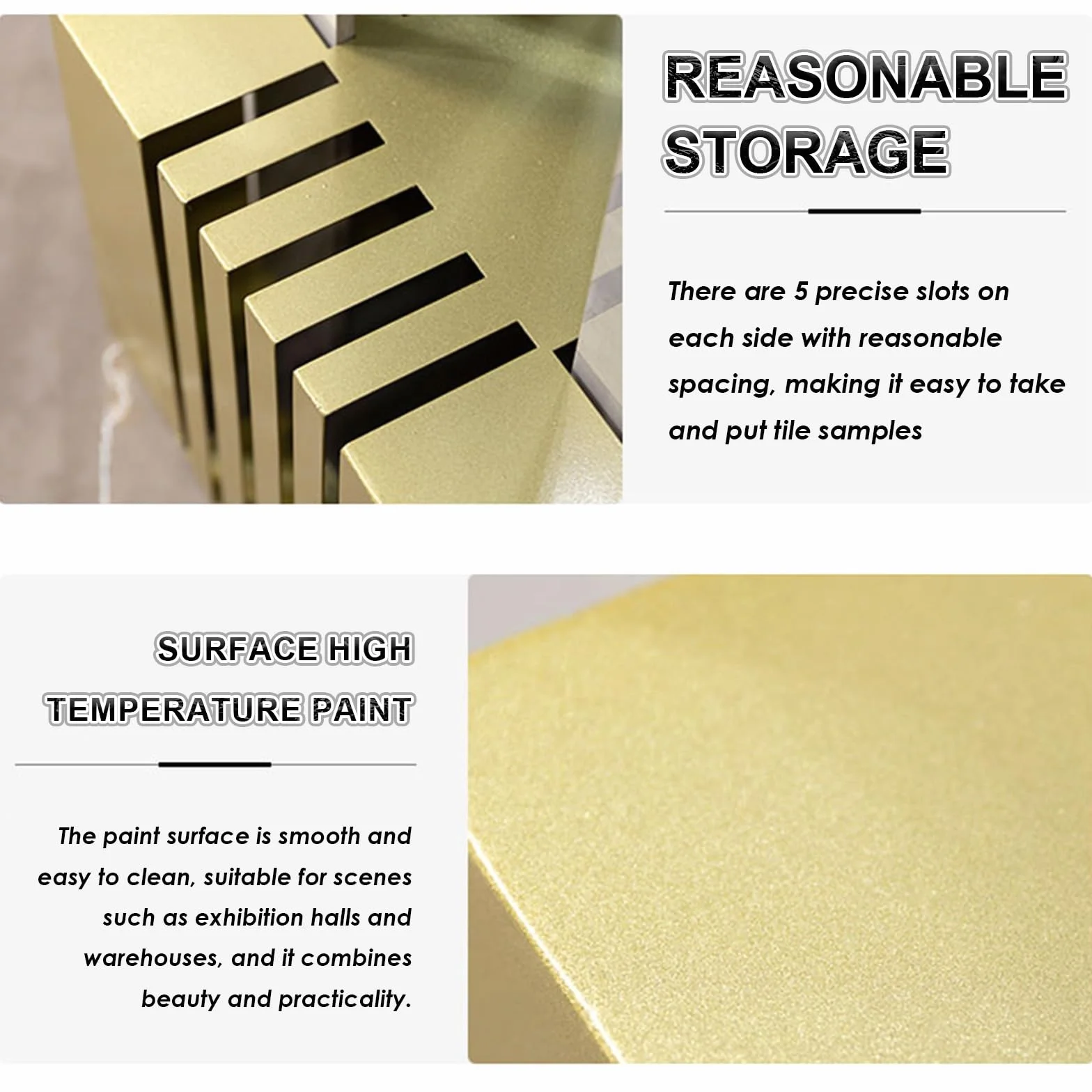 Espositore per Piastrelle in Ceramica,Espositore Piastrelle da Pavimento,Design Rettangolare, 20 Slot,Adatto Showroom, Negozi al Dettaglio