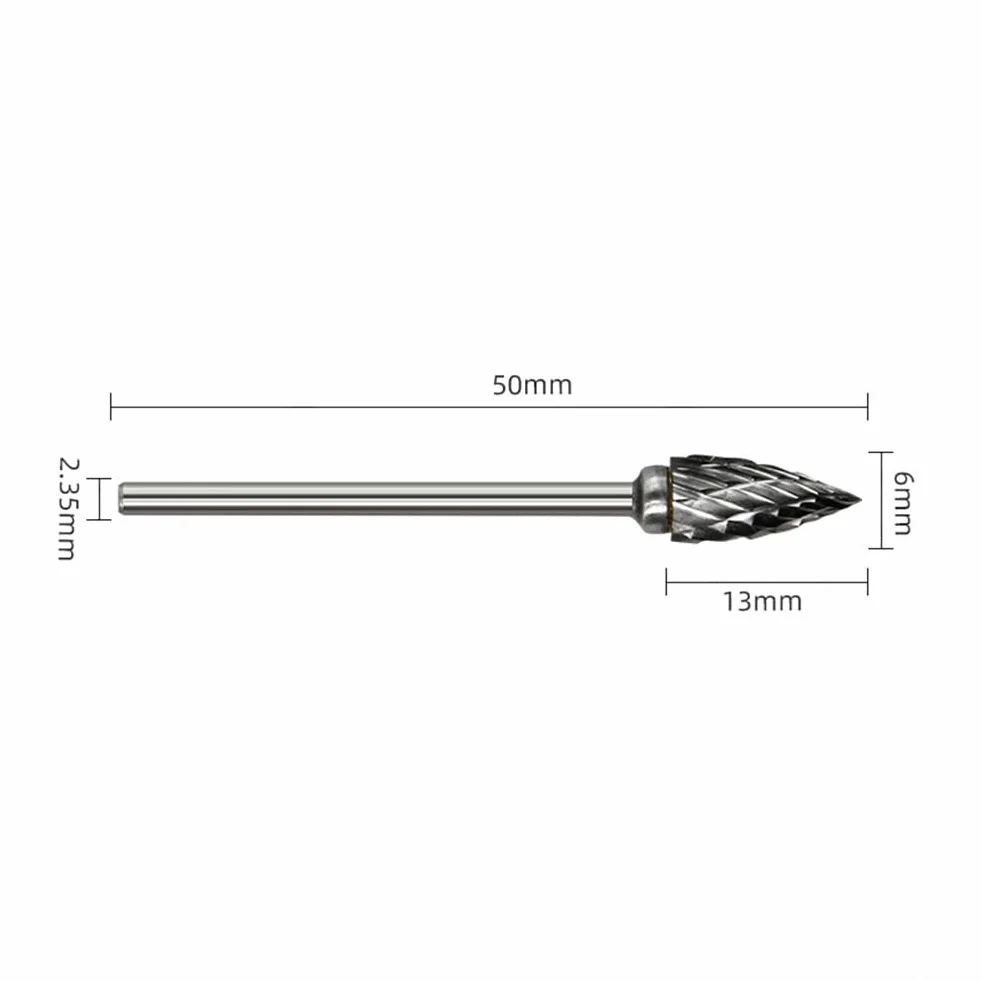 Punta per trapano rotante con gambo da 2,35 mm per rettifica e fresatura di metalli, compatibile con utensili rotanti, pezzo unico per intaglio di precisione su metallo, plastica, pietra, legno (B)