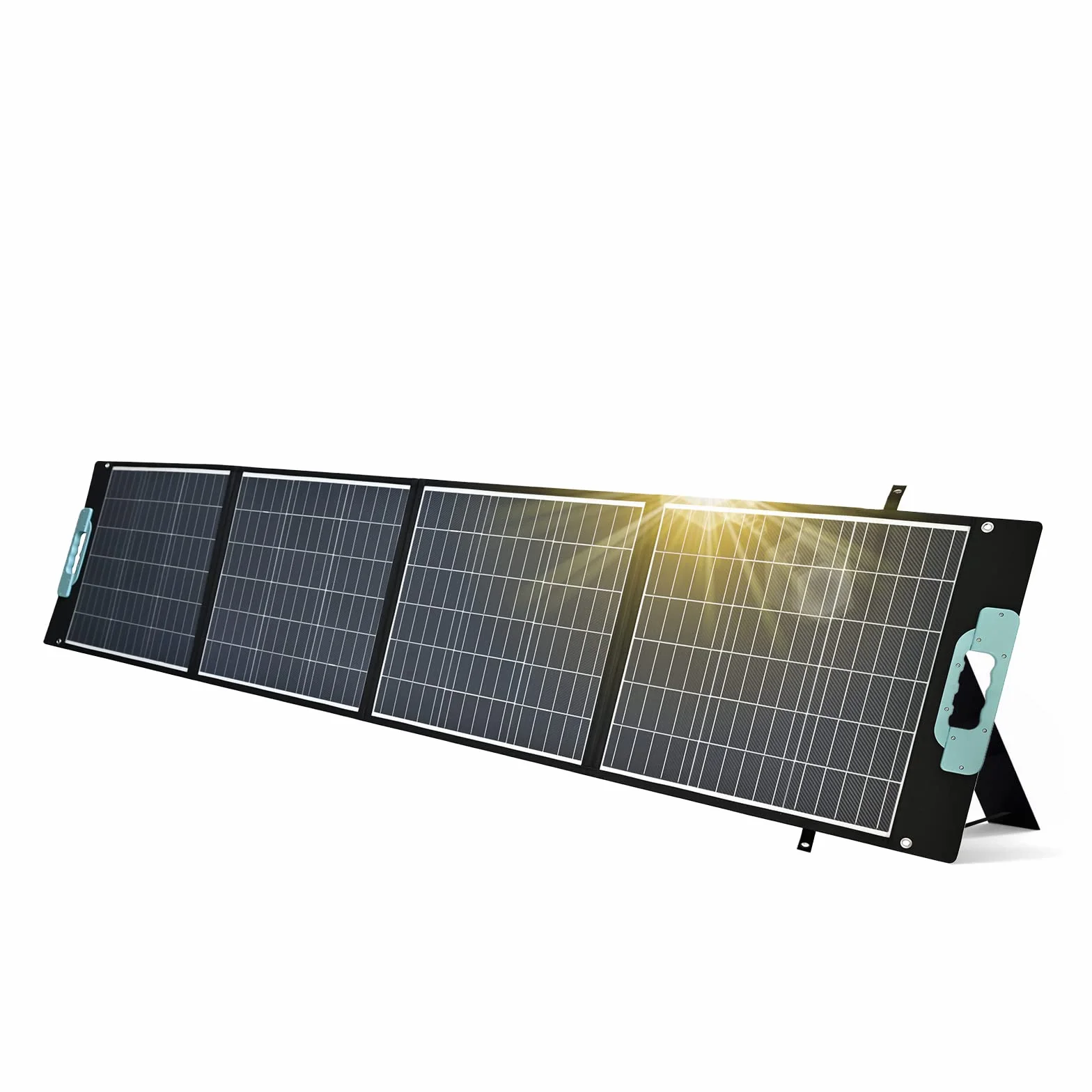 enjoy solar Pannello solare 200W 12V Pannello solare pieghevole portatile con 3 porte USB e uscita CC per smartphone, laptop, casa, capannoni, camper, tetto, roulotte, camper, barche marine e off-grid