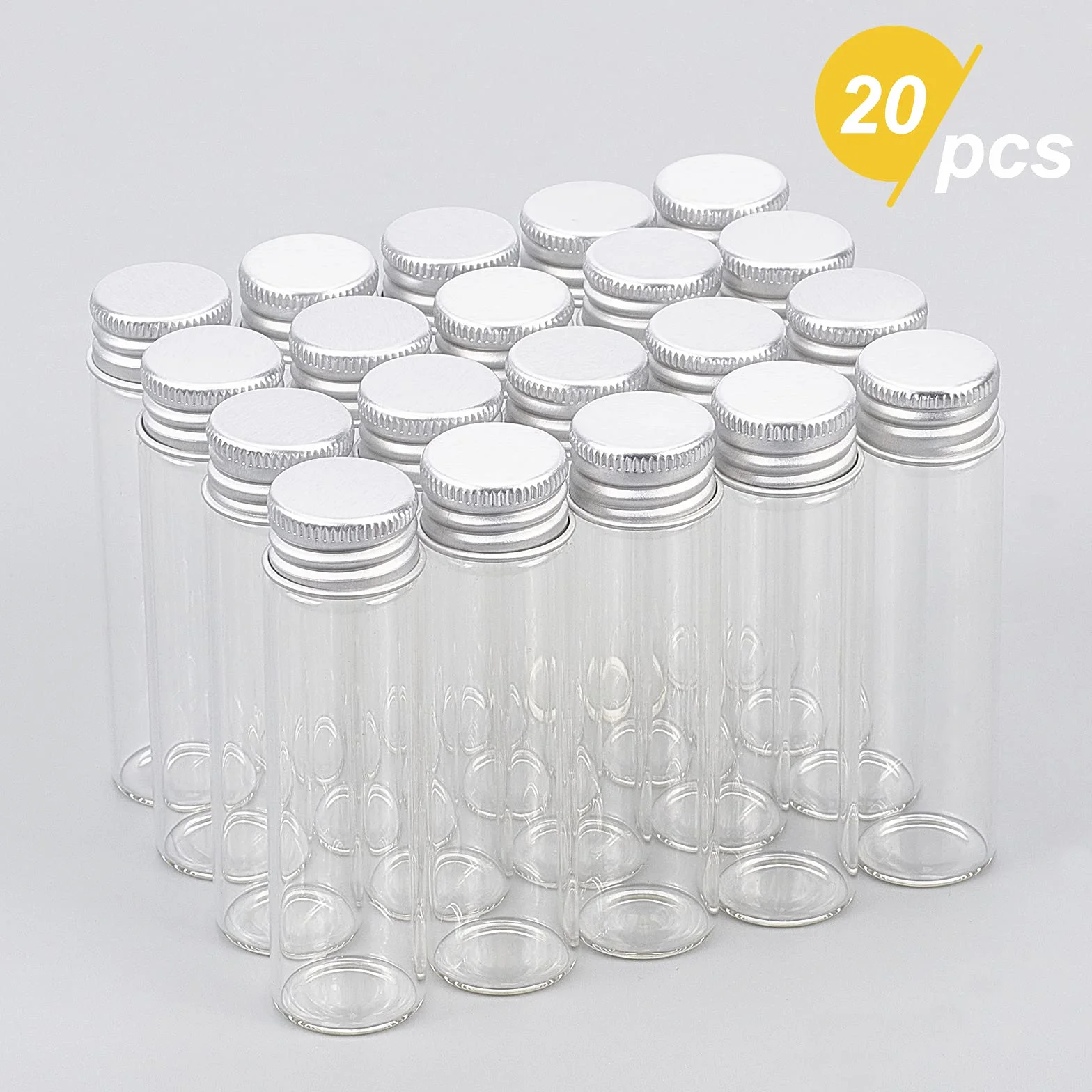 BENECREAT 20 Pz Flacone Sigillato in Vetro da 20 ml con Tappo A Vite in Alluminio per Campione Liquido