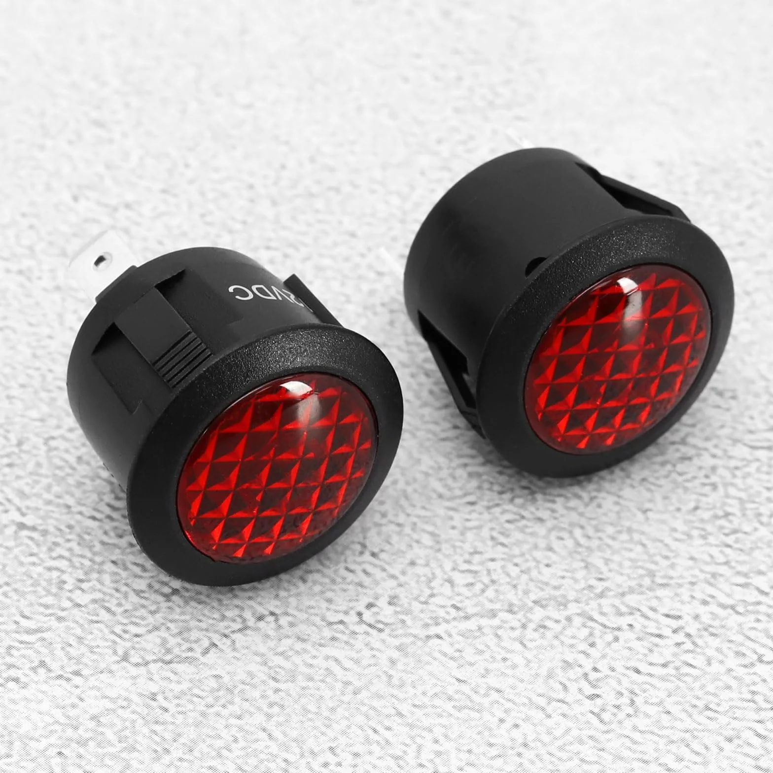 EMSea 4 pezzi Indicatore LED rosso DC 12V 20mm per montaggio su pannello auto