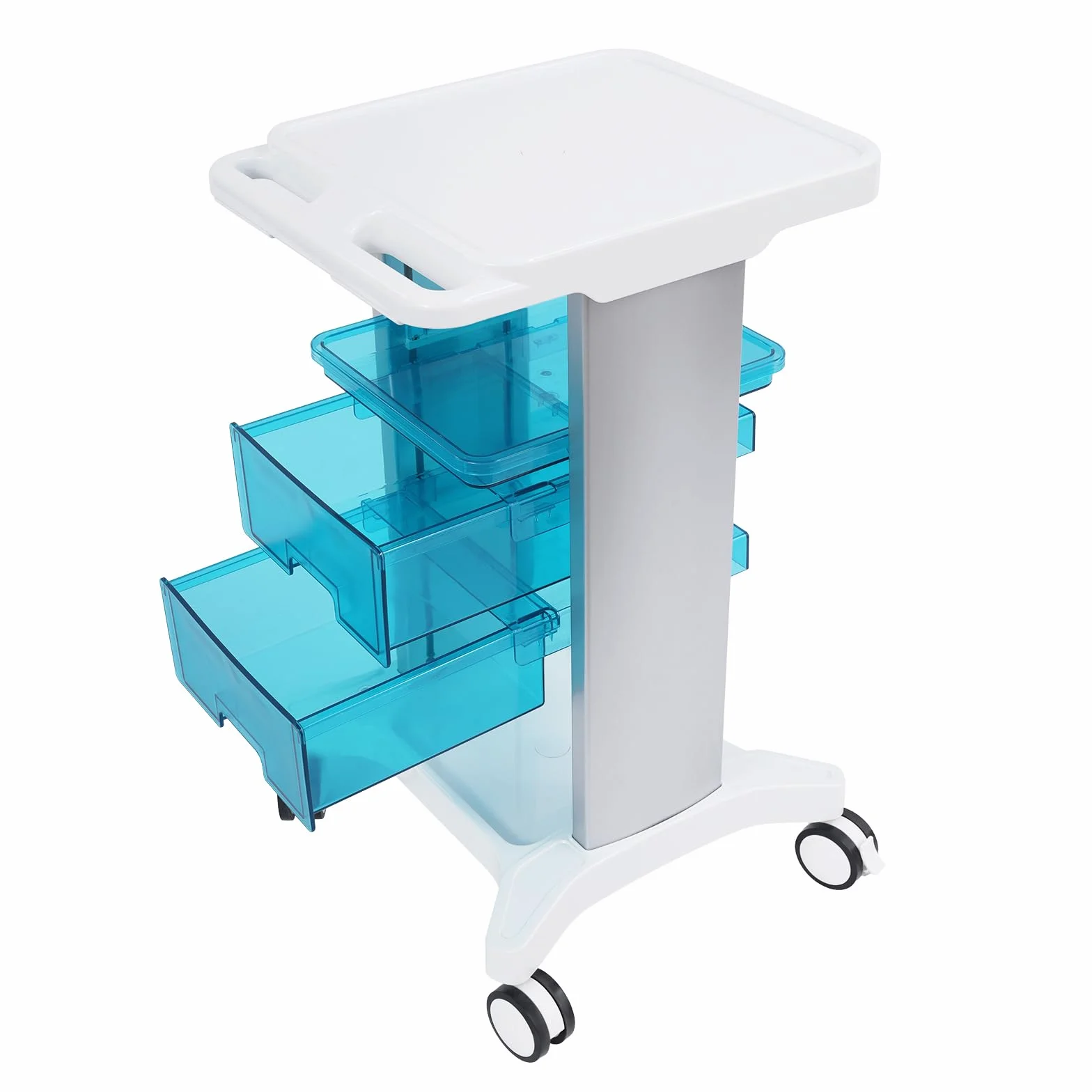 Carrello medico con 2 cassetti, carrello cosmetico da salone, portata 100 kg, carrello da portata per laboratorio, studio dentistico e salone di bellezza
