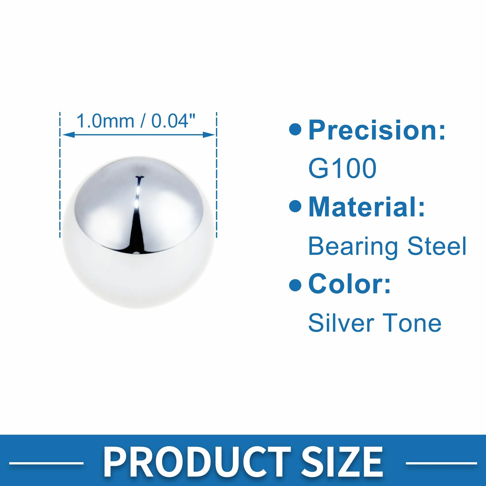 ABSOPRO 1500 Pezzi Sfere Acciaio Inox Cuscinetti Precisione 1.0mm Argento