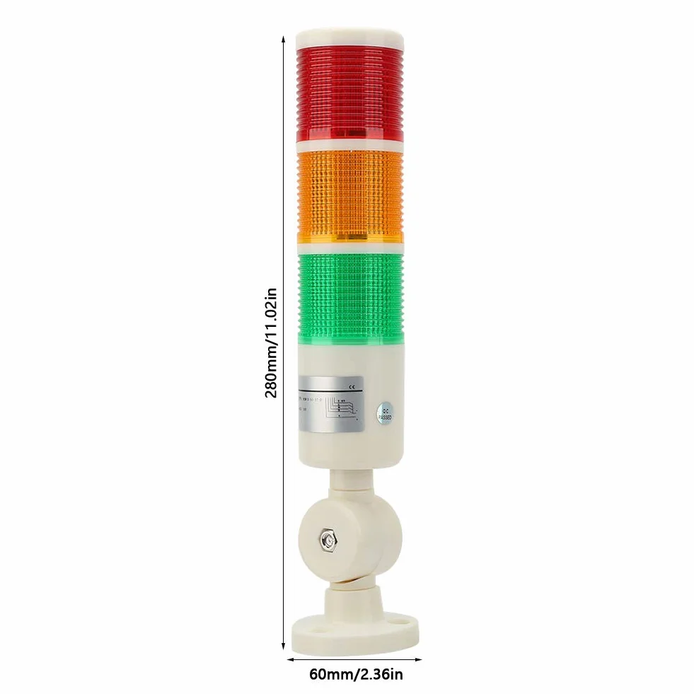 Grande Semaforo a LED, Torre di Segnalazione a LED Pieghevole Allarme Remoto Luce 24VDC Riscaldamento Industriale 3 Strati