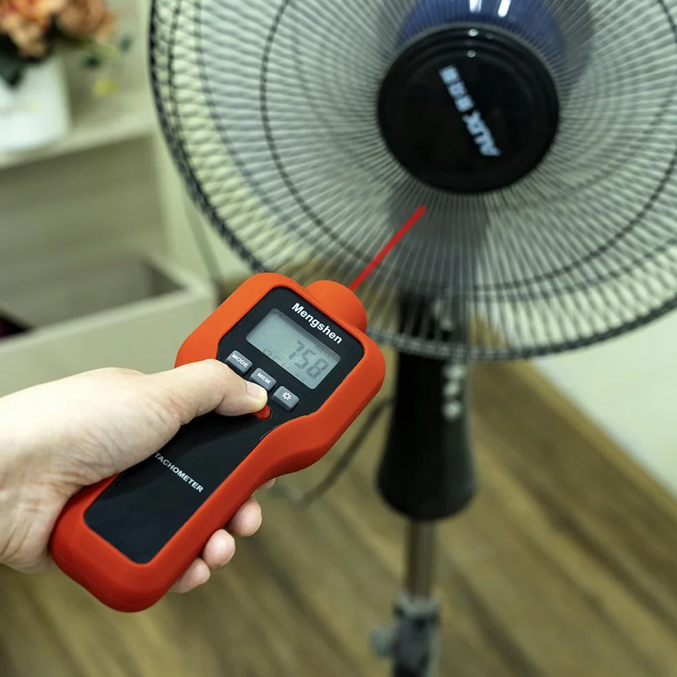 Mengshen TH522 Tachimetro Digitale, 2 in 1 Tester di rotazione del misuratore di velocità senza contatto e contatto