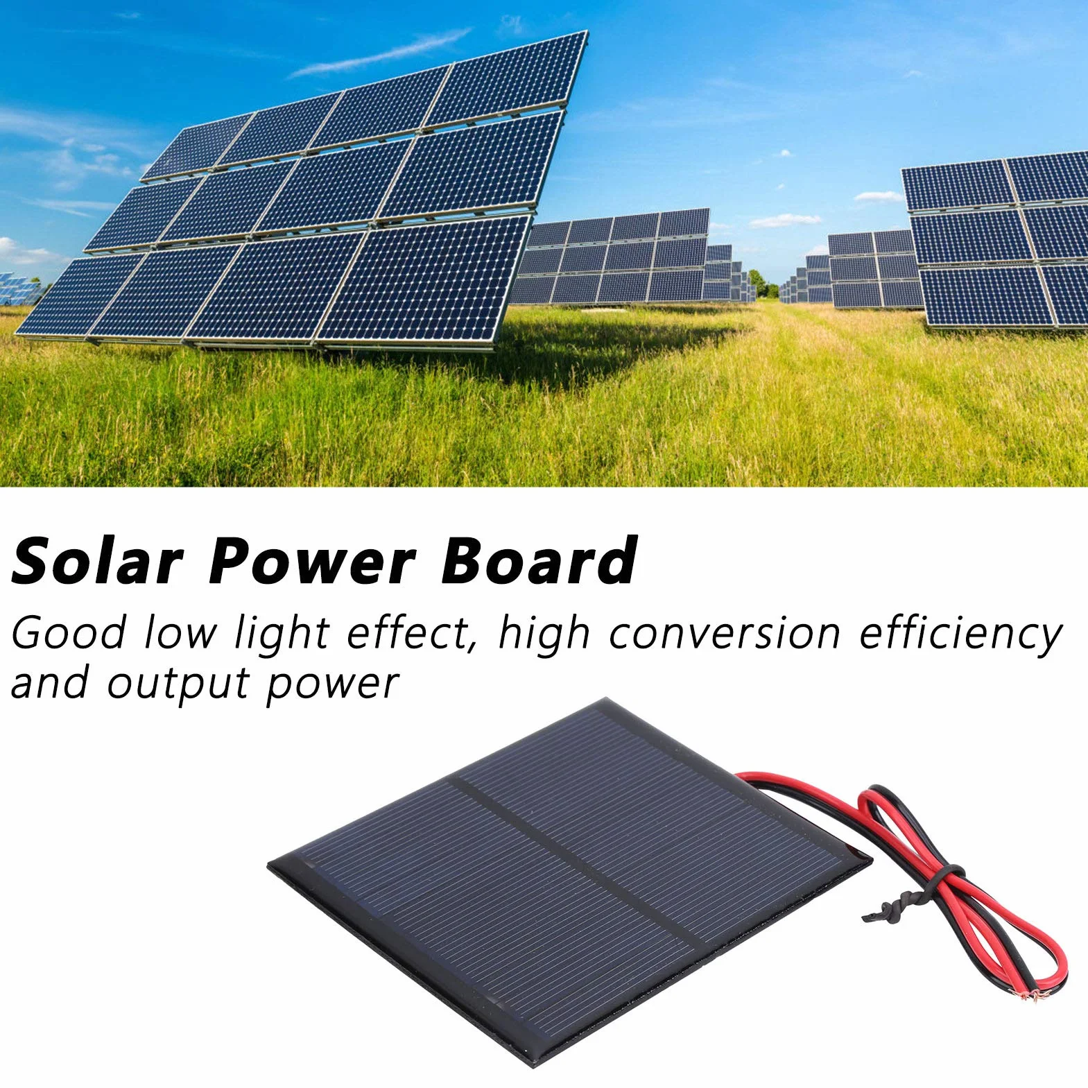 5Pcs Mini Pannello Solare, 5,5V 2W, 136 x 110MM, Silicio Monocristallino, Alta Efficienza
