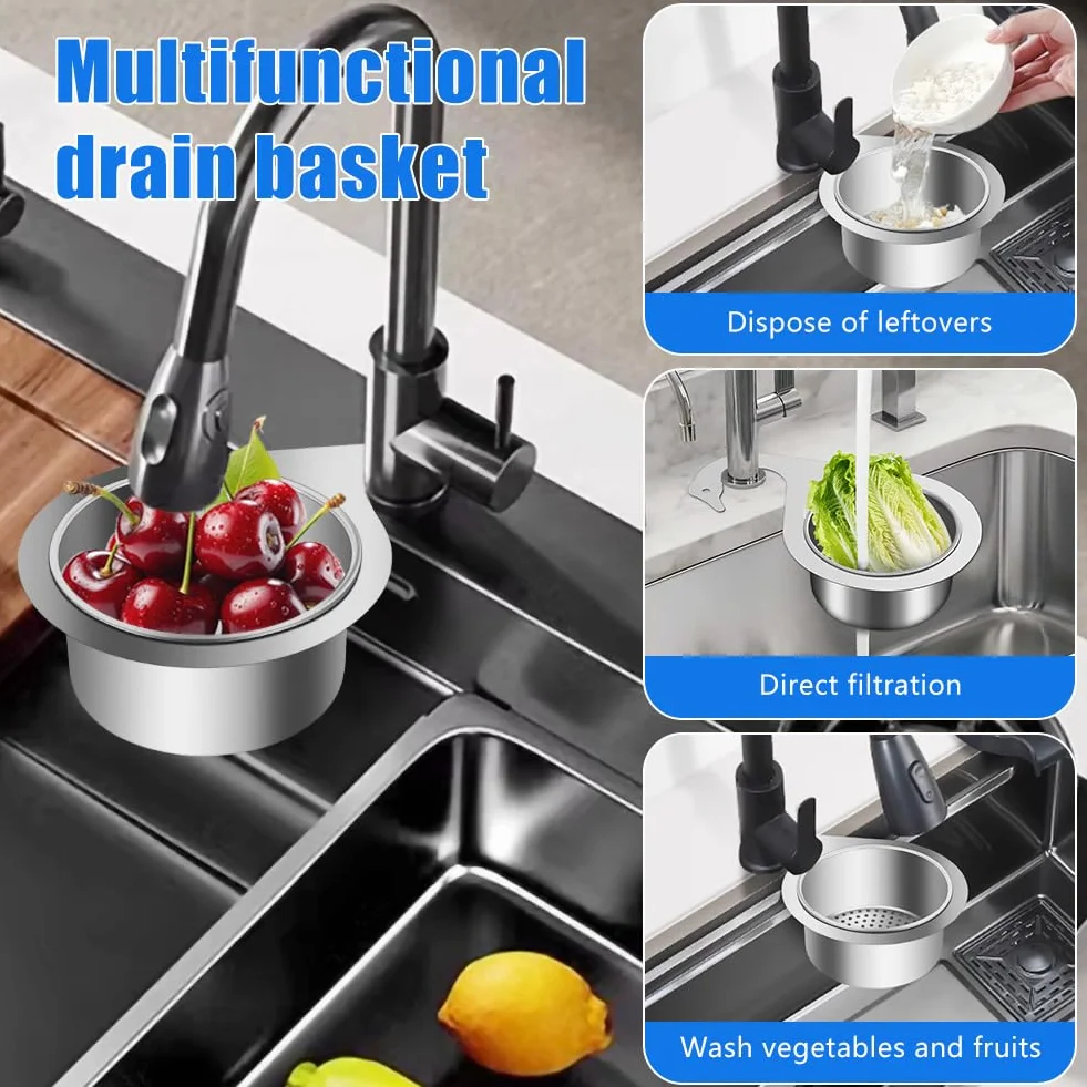HOTUT Cestello per Lavello A Forma di Cigno in Acciaio Inossidabile, Cestello Per Lavello Ad Angolo Per Filtro, Sink Strainer Basket Rubinetto Cestino filtro da appendere per Lavaggio Frutta e Verdura