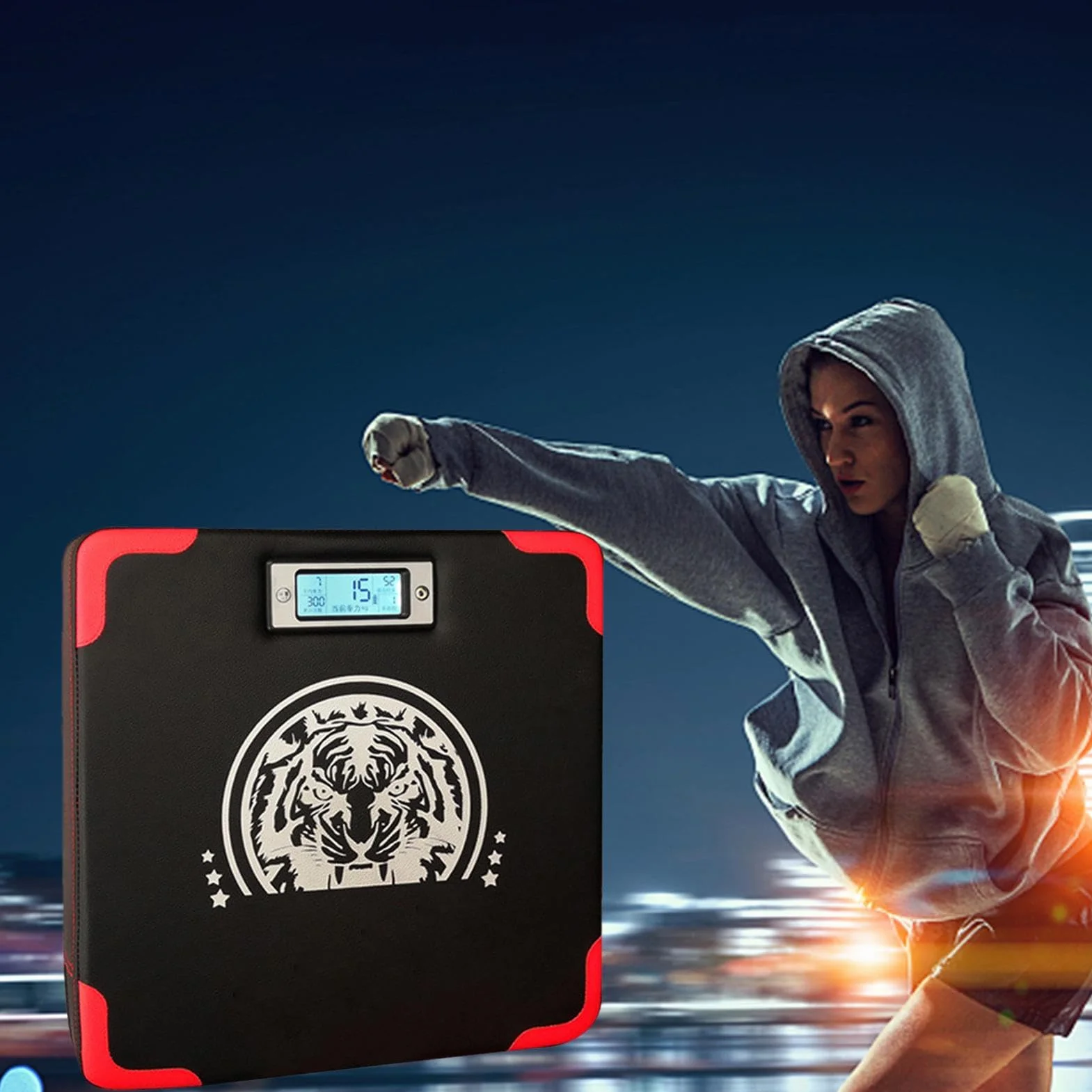 Tester di forza di boxe - Tester di forza pugilato Punch | Punch Force Testing Machine, Test di resistenza Sacchetto di pugno con contatore di visualizzazione LED, allenamento di boxe regolabile in