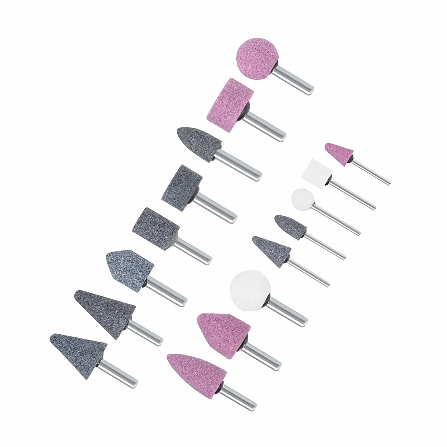 Pietra Punte Set, 1/8" e 1/4" Gambo, Nichel Placcato Carbonio Acciaio Rettifica Mola Lucidatura Testa Bit - (Applicazioni: per Rotativo Utensili), 16 pz