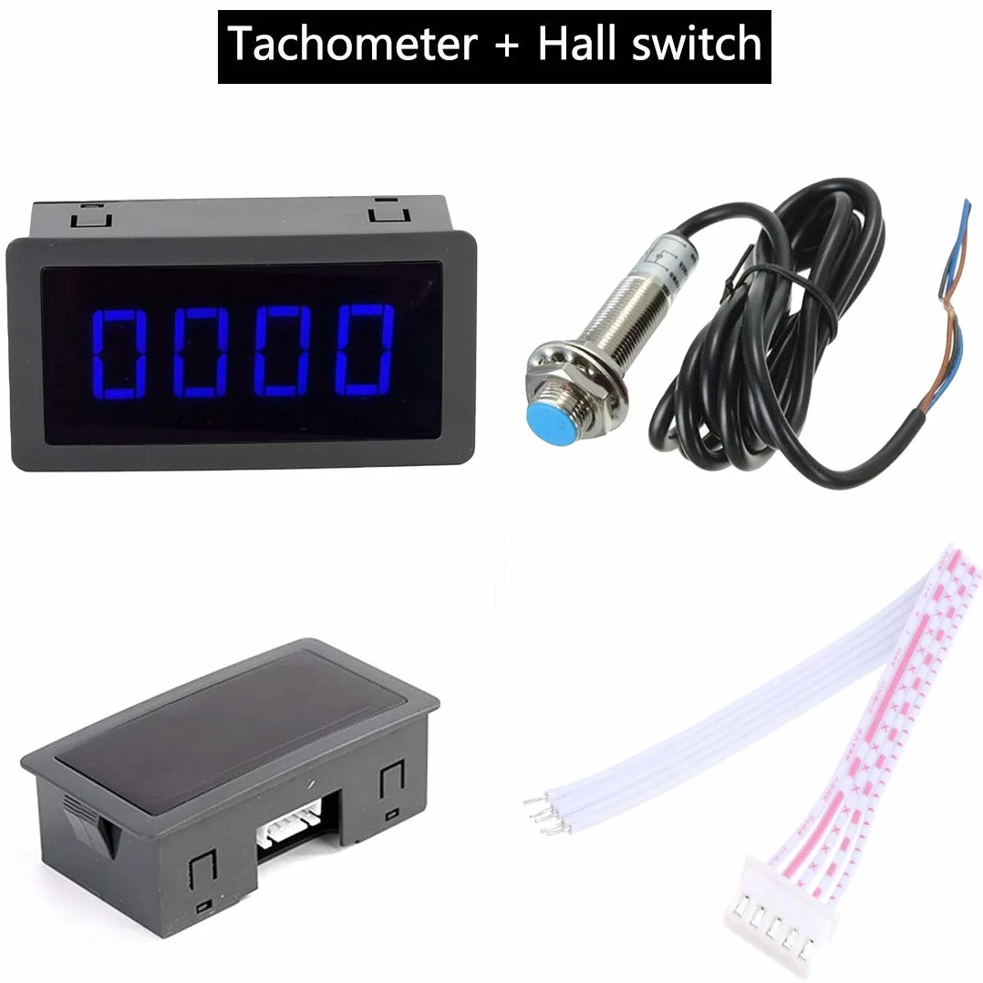 Tachimetro digitale a 4 LED, contagiri digitale RPM + sensore di prossimità Hall NPN per misurare temperatura e pressione