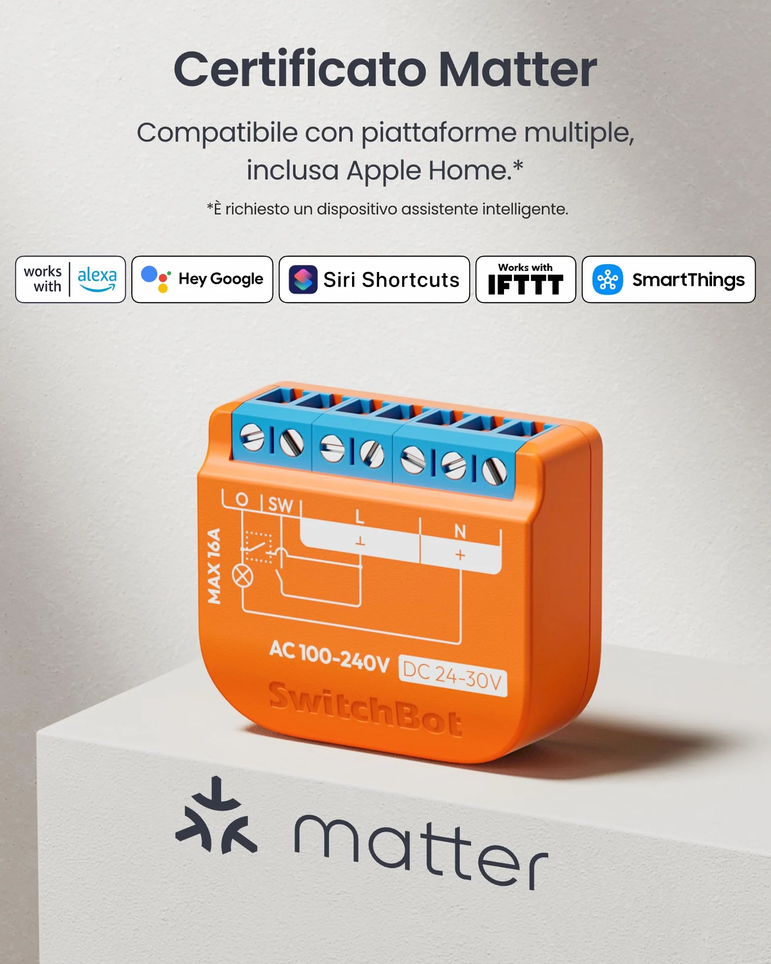 SwitchBot Smart Relay Switch 1PM Intelligente con Ripetitore Bluetooth Integrato, Interruptore Wi-Fi & Bluetooth Compatibile con Alexa/Apple Home/Google Home, Interruttore Relè 1PM 16A Confezione da 2