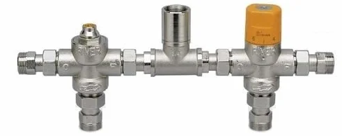 RIVER Kit Termostatico Pre Assembliato Universale per Integrazione Pannelli Solari 3/4'' 45°C MiniEco Solar