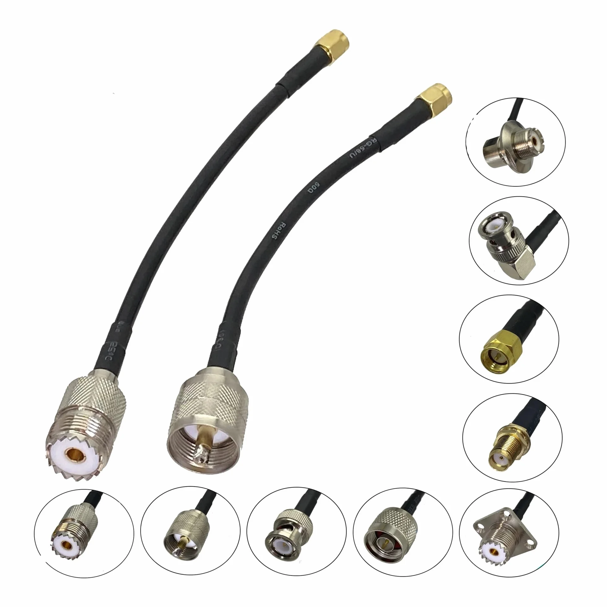 Cavo Jumper RF Dritto E Ad Angolo Retto Da RG58 UHF PL259 SO239 A Spina Maschio/N BNC SMA Jack Femmina, 6 Pollici ~ 10 M(SO239 Fnut to SMA F,10M)