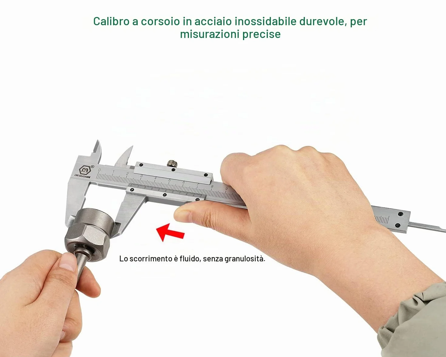 Calibro a Corsoio 150 mm 6" in Acciaio Inox Micrometro, i Calibri Scorrono Agevolmente e Sono Altamente Precisi per le Misurazioni in Casa, Nel Fai-Da-Te o a Livello Professionale