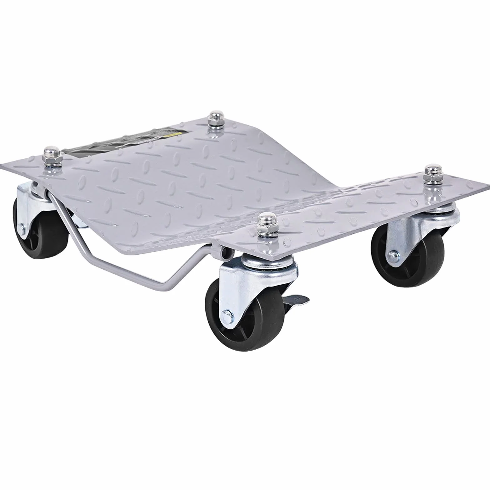 GYMAX Set di 4 Carrelli con Ruote da 2720 KG di Capacità, Carrelli Portaauto con Ruote Universali e Maniglia Pratica, Carrello Mobile per Camion, Moto