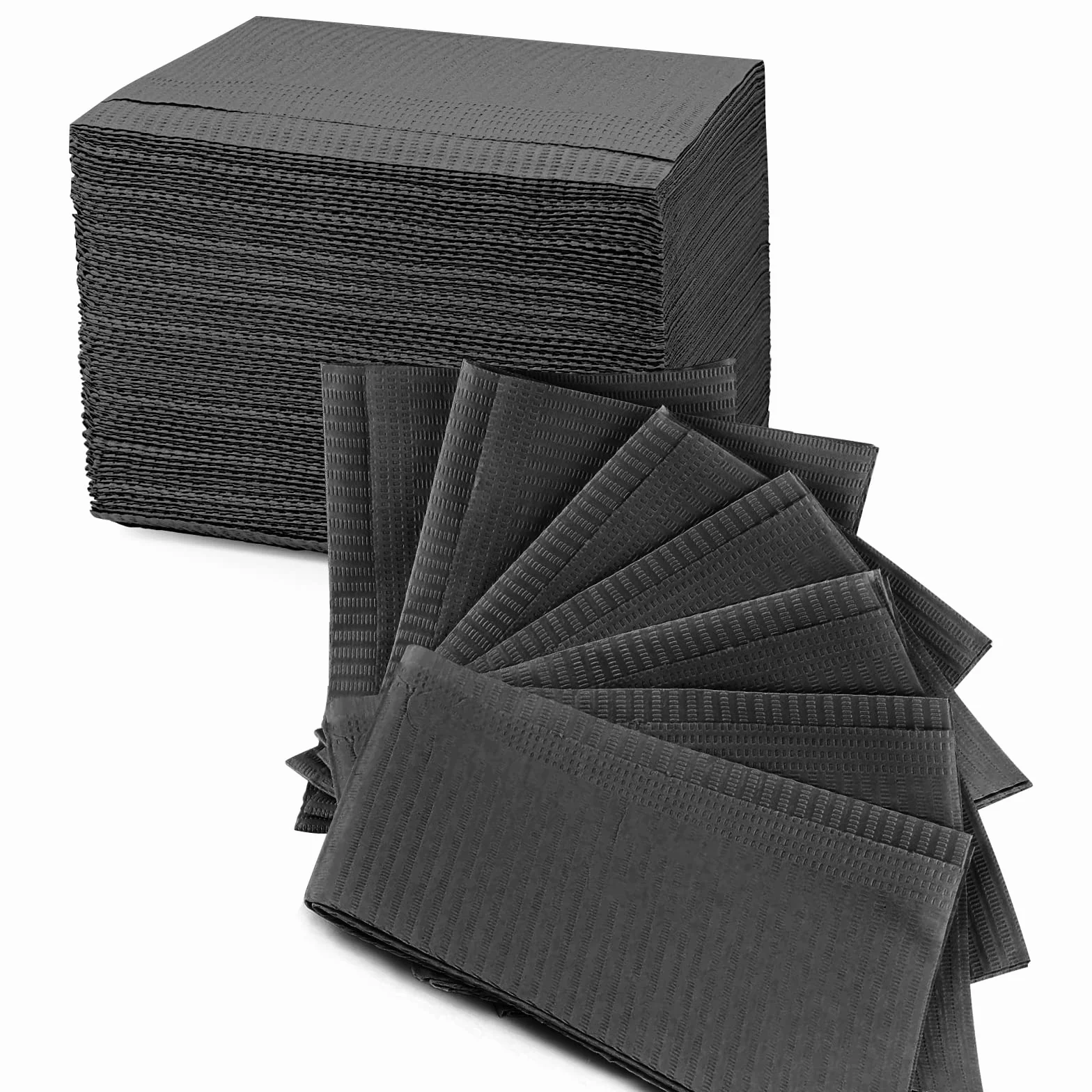 Bavaglini Dentali 50 Pezzi 33 x 45cm Usa e Getta Tovaglia Monouso per Tatuaggi Nero