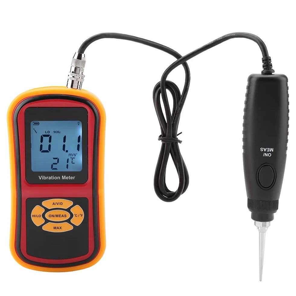 Mini Misuratore di Vibrazioni Digitale con Display LCD con Sonde S e L, per Orologi Meccanici, Motori, Ventole e Cuscinetti