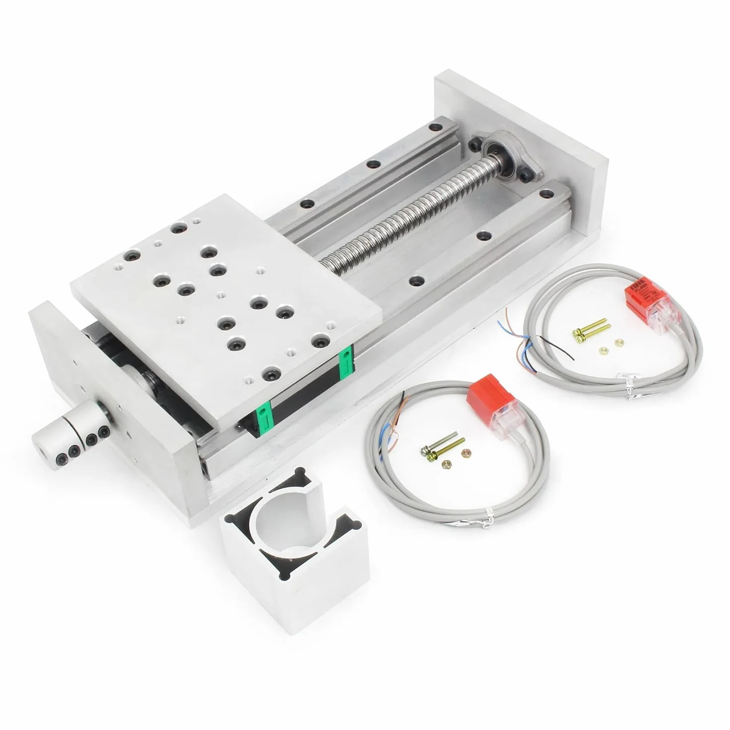 RATTMMOTOR Attuatore Lineare da Banco, 150mm di Larghezza CNC Guida Lineare Corsa Effettiva 400mm Azionamento Lineare, Guida Lineare a Vite a Sfera SFU1605 con Supporto Motore + 2 Pezzi di