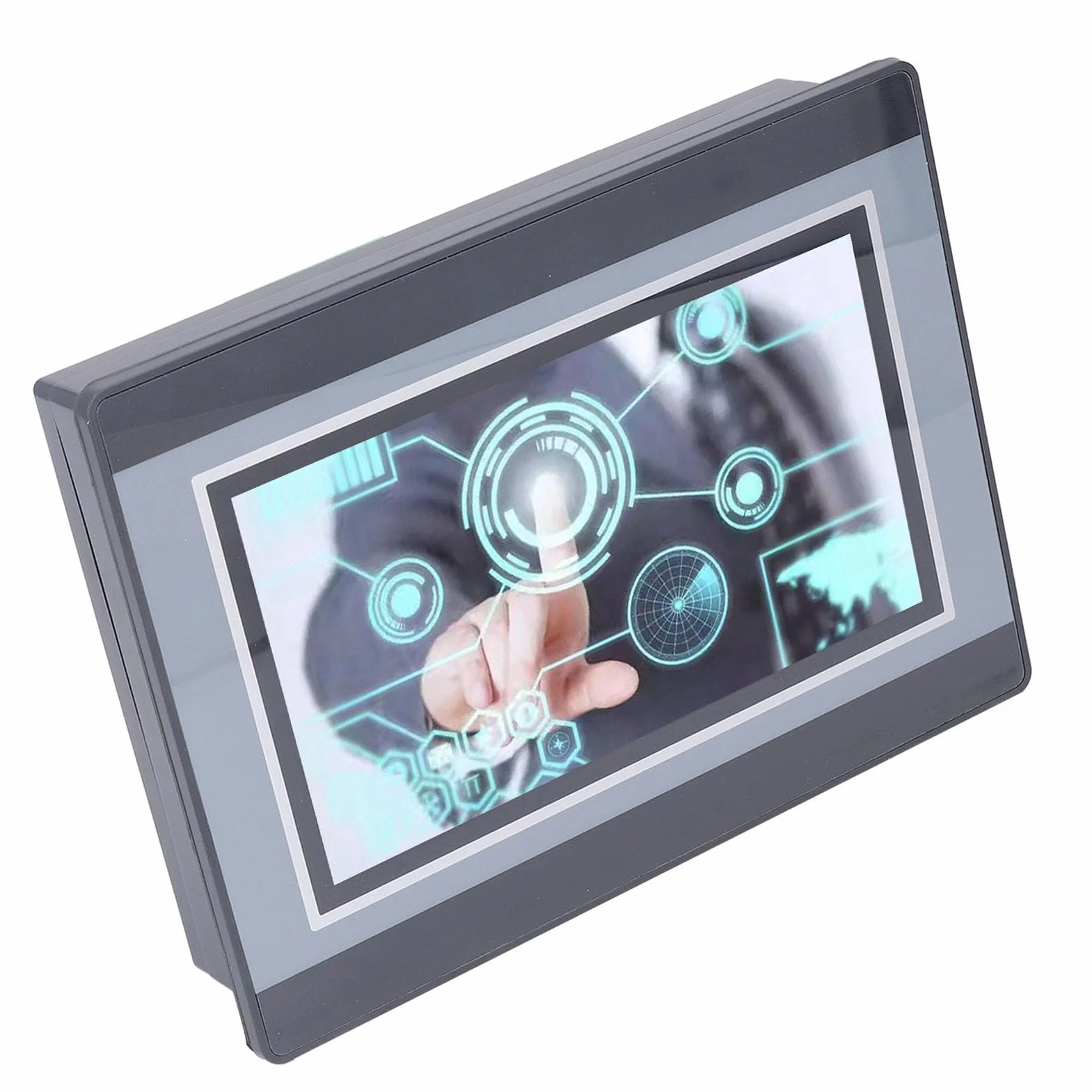 Macchina Integrata con Touch Screen PLC, PLC HMI 7 Pollici 12 in 8 Out Touch Screen Tutto in con Pannello PLC Integrato 0-10 V 4-20 MA MODBUS Analogico (uscita relè),