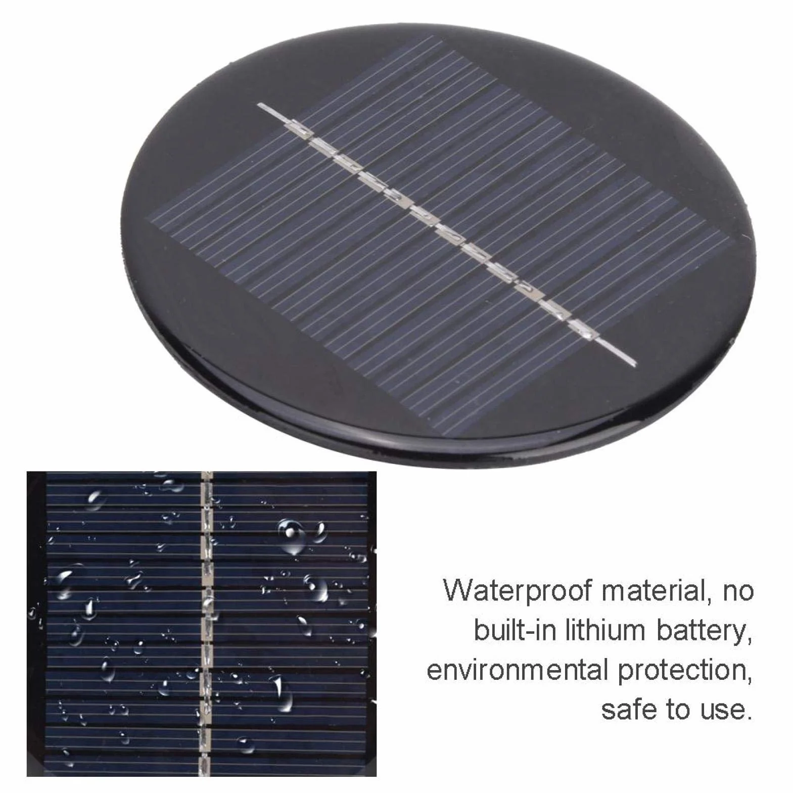Modulo Pannello Solare Rotondo 6V 80mm 4 Pezzi, Ricambio per Luci da Giardino