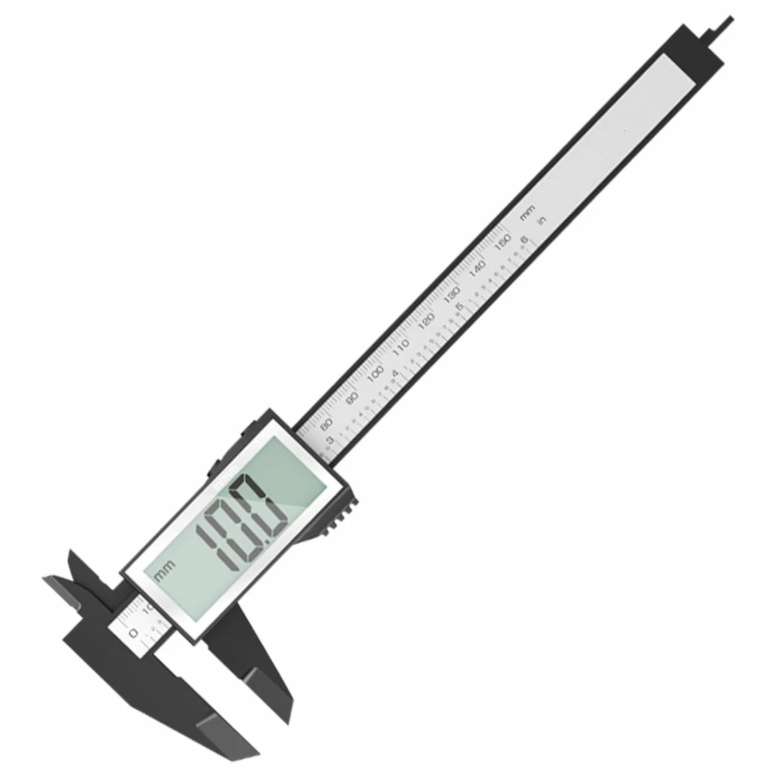JZK calibro digitale elettronico da 150 mm in plastica con grande schermo LCD, 15 cm 6 pollici conversione metrica in pollici, misuratore di profondità, strumento di misura per diametro interno