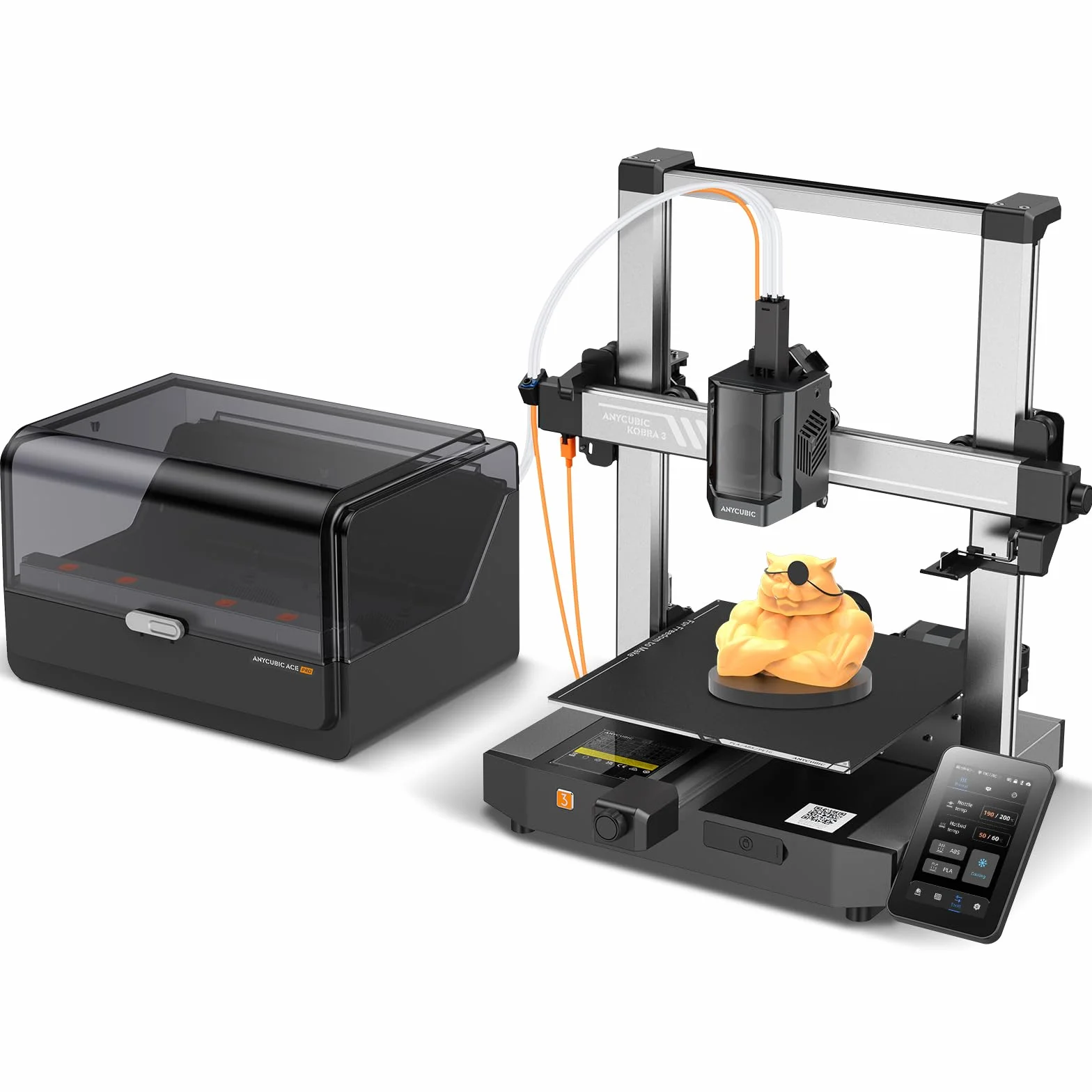 ANYCUBIC Kobra 3 Combo Stampante 3D Intelligente per la Stampa Multicolore (da 4 a 8 Colori), Stampante 3D FDM ad Alta Velocità di 600 mm/s,Grande Volume di Stampa 250 * 250 * 260mm