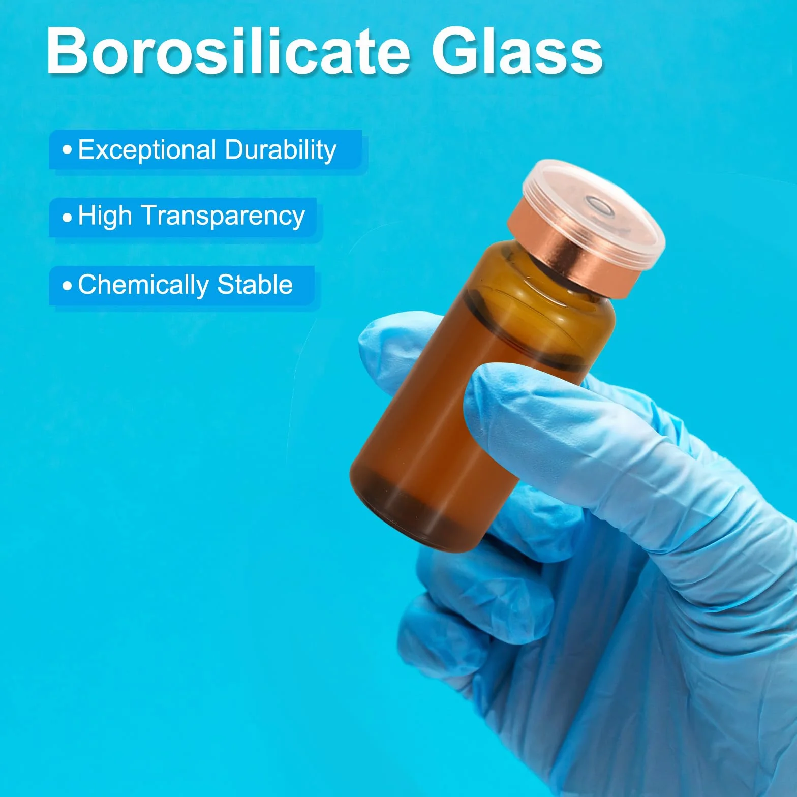 PATIKIL 12pz 7ml Fiale Esemplare in Vetro Borosilicato Ambra con Tappo Plastica Alluminio e Tappo in Gomma per Conservazione Solidi Liquidi Polveri Laboratorio, Tono Oro