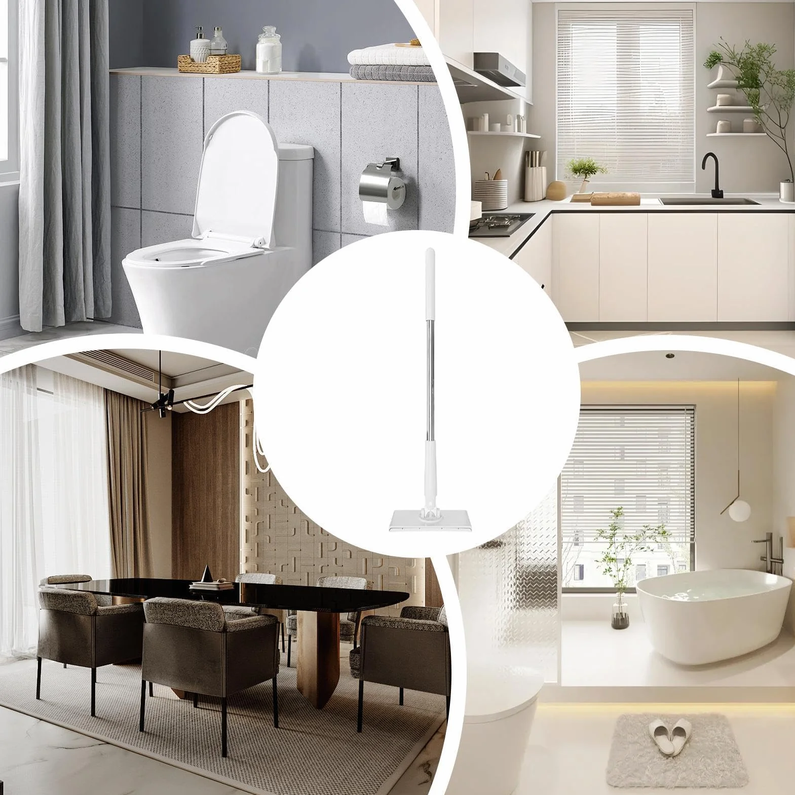 Mop per pavimenti in legno duro, pulizia automatico panno, asciutto bagnato, antipolvere cucina bagno