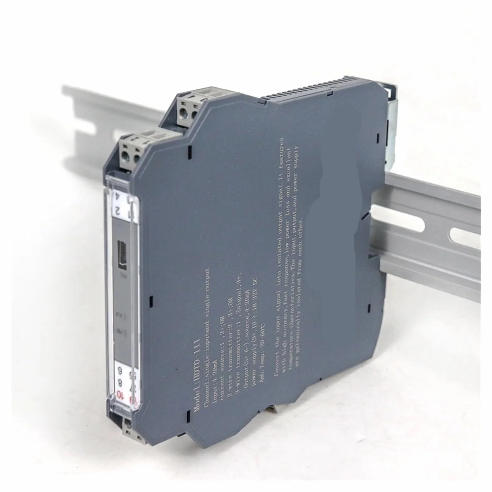 Alimentazione 220V Trasmettitore di segnale analogico isolato 1 ingresso 2 uscite Isolatore di segnale 4-20mA(1-5V_220V_0-20MA)