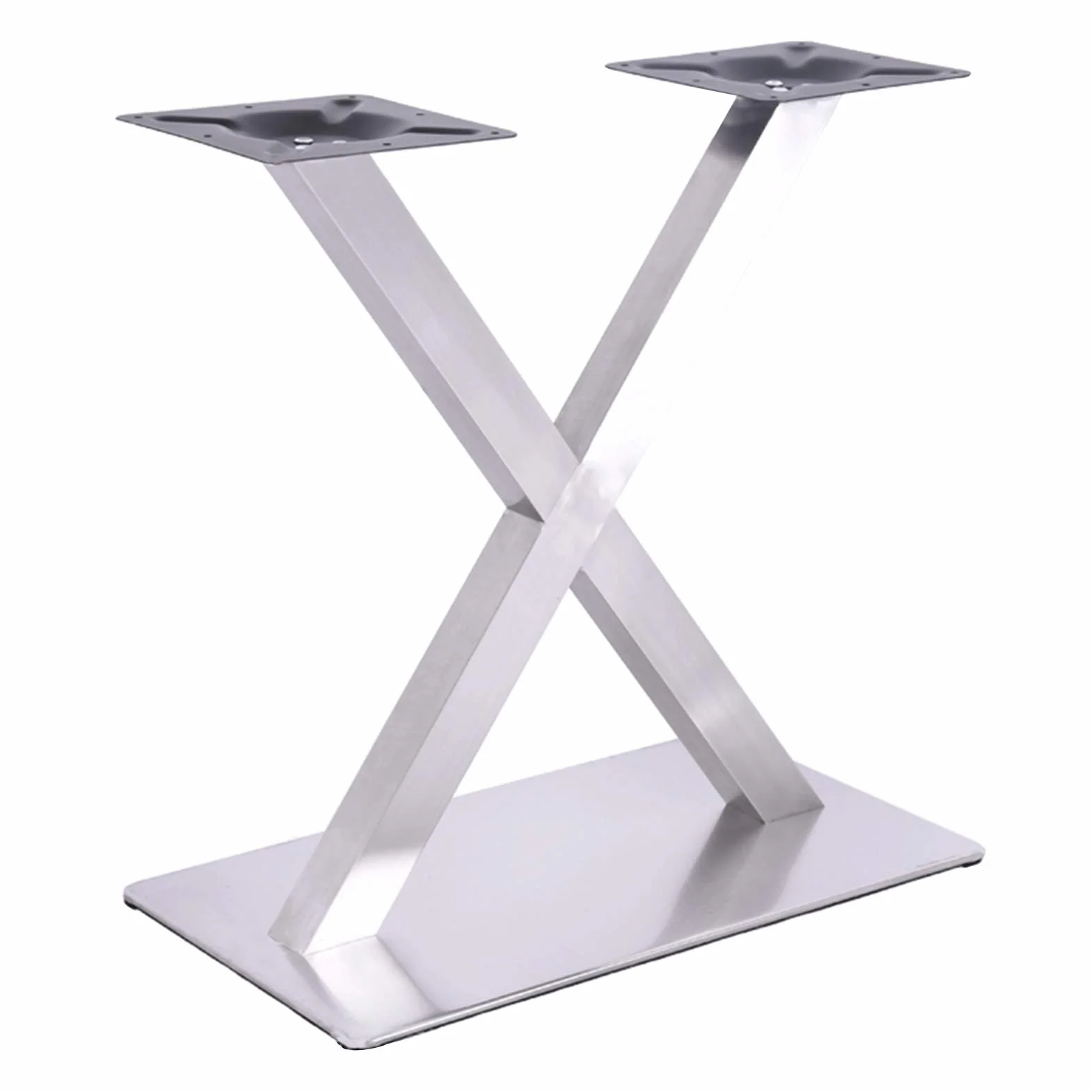 JINPRDAMZ Gambe da tavolo in acciaio inox, Base per Tavolo, colore argento, a forma di X, 70 x 400 x 72 cm, in metallo, per schienale, fai da te, per locali, club, ristoranti, casa, stile industriale