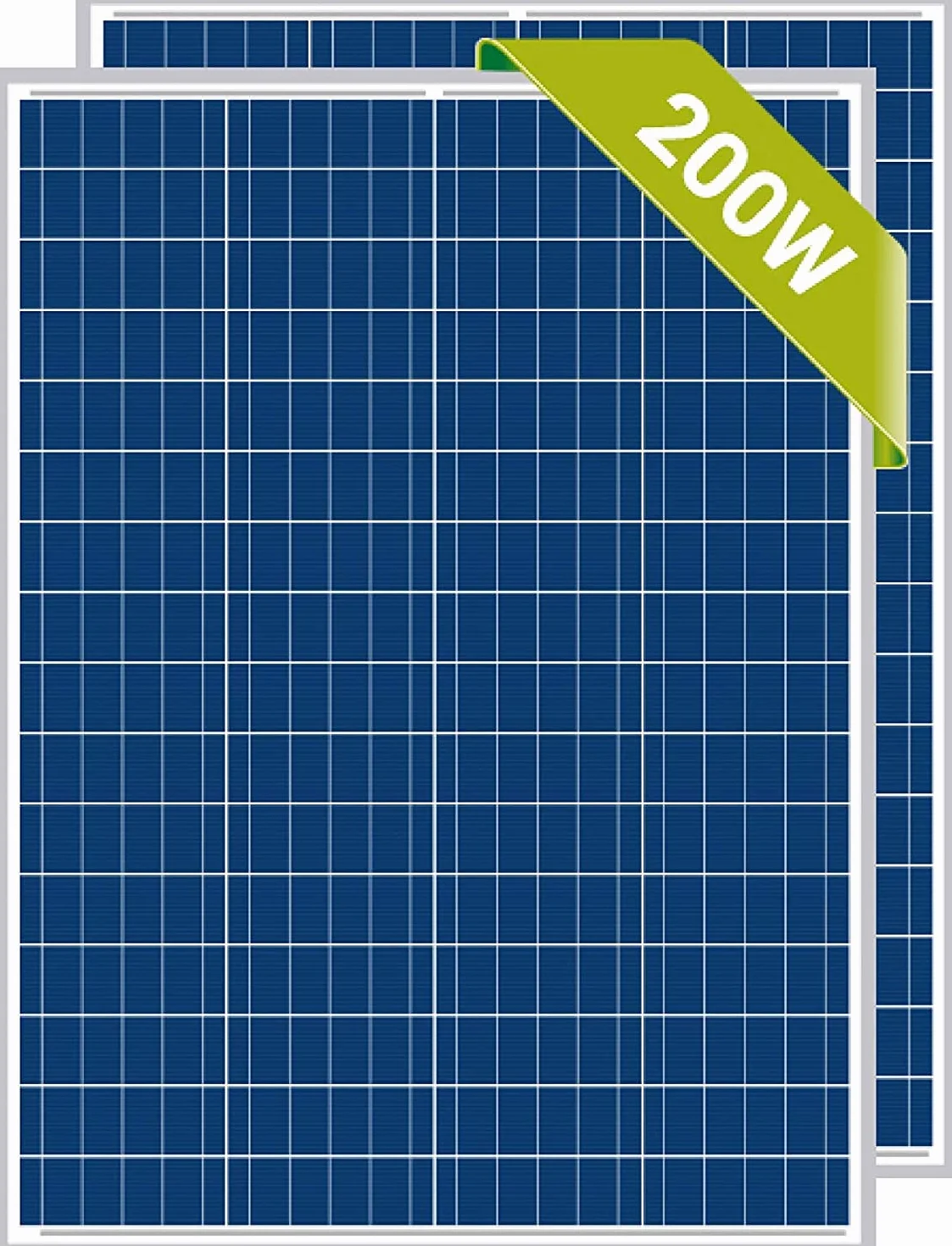 Newpowa®, pannello solare, 100 W (Watt), 12 V (Volt), 2 pezzi, policristallino, ad alta efficienza, fotovoltaico, in policarbonato, per camper, case, giardino, barche
