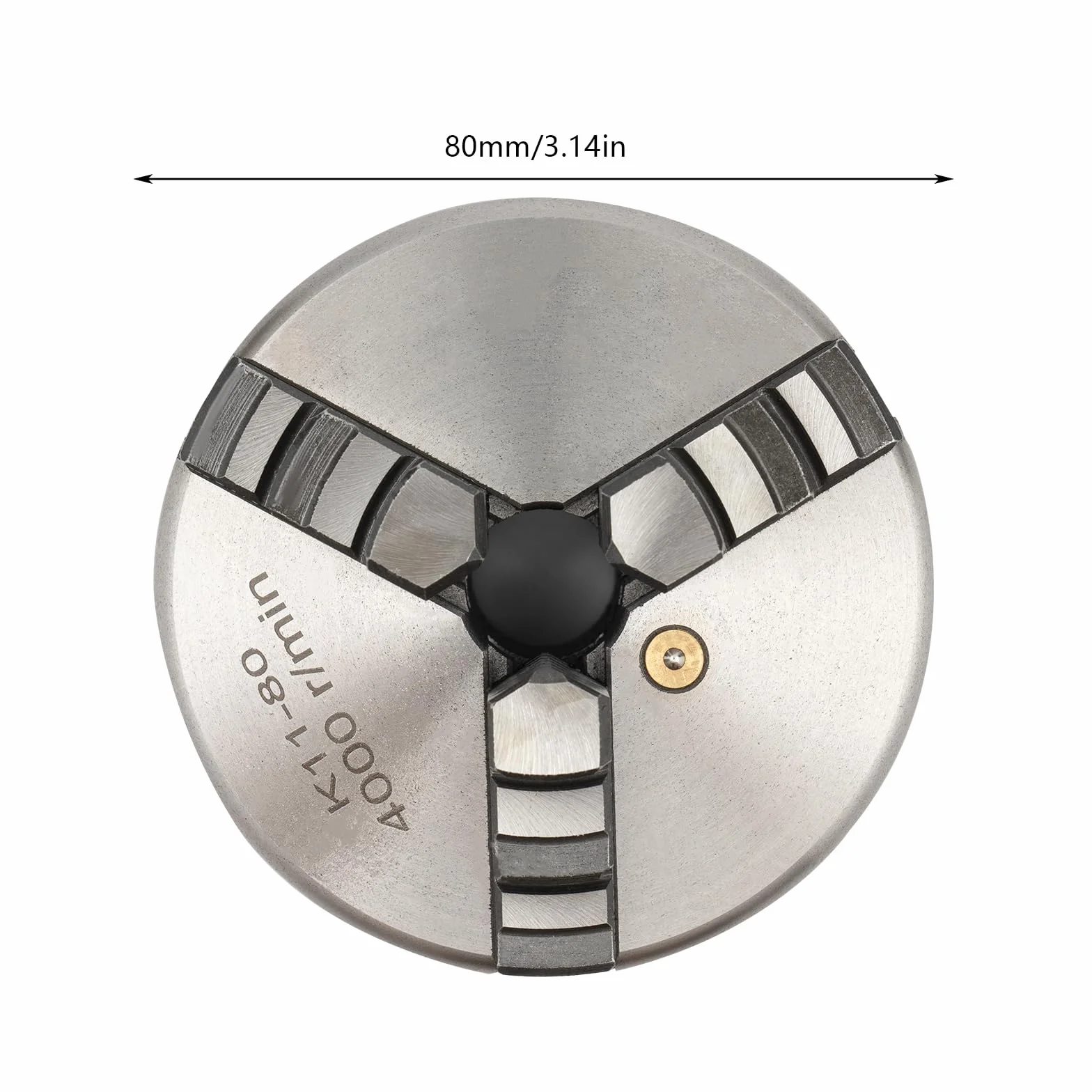 Mandrino di precisione a 3 ganasce per tornio, Mandrino a 3 ganasce per banco tornio, Mandrino per tornio adatto per tornio per lavorazione del legno, Piccola macchina utensile in metallo Ø80mm