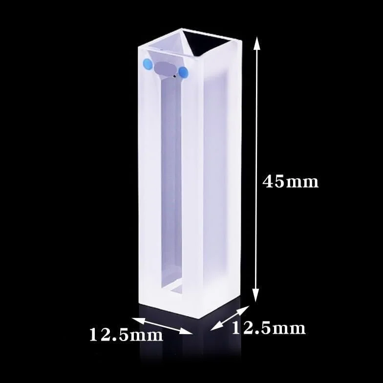 Cuvetta in vetro di quarzo Microcella 1,4 ml con pareti e coperchio smerigliati per spettrofotometria UV-visibile