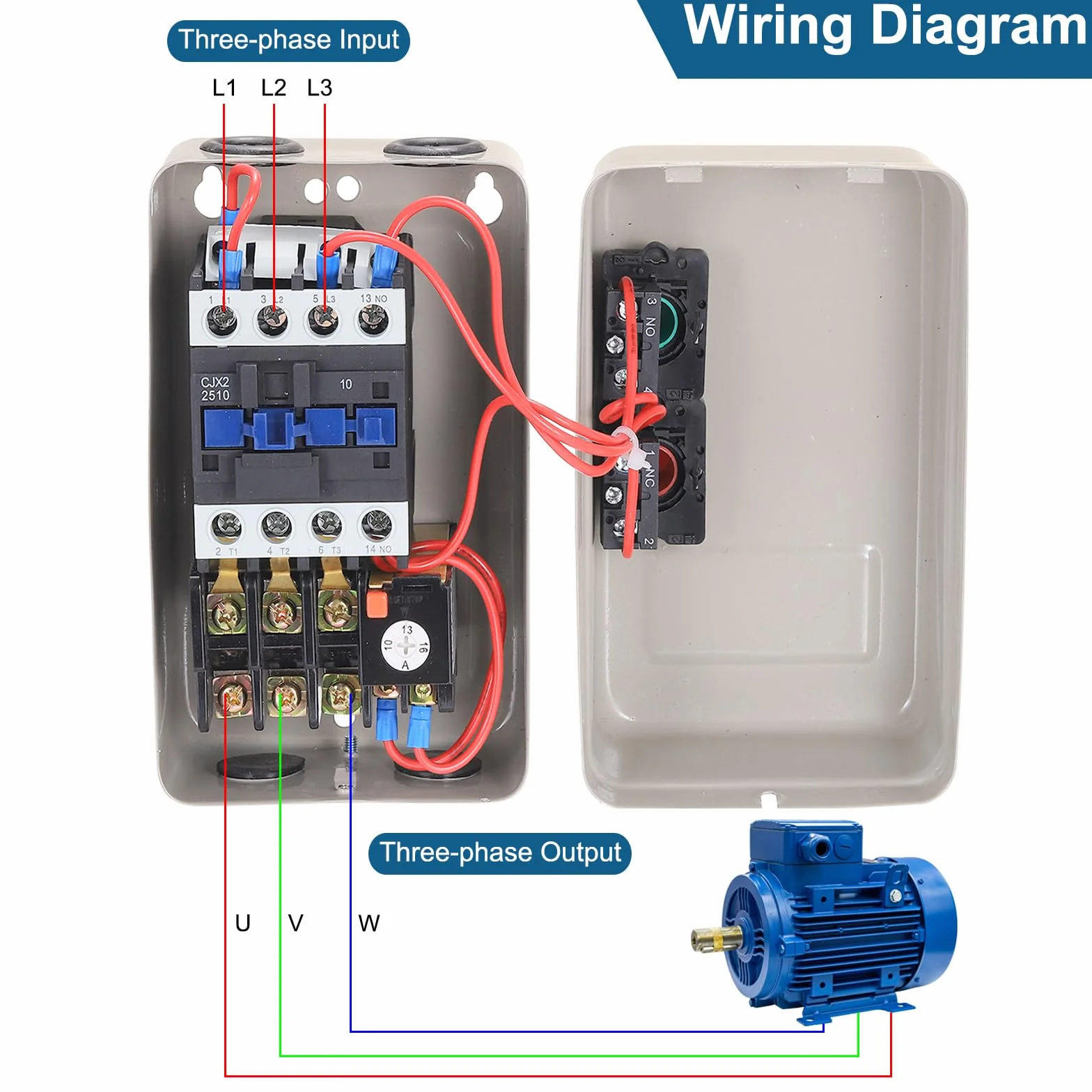 PATIKIL Magnetico Avviatore, 380V 5.5KW 7.5HP, Magnetico Interruttore Motore Avviatore per Aria Compressore