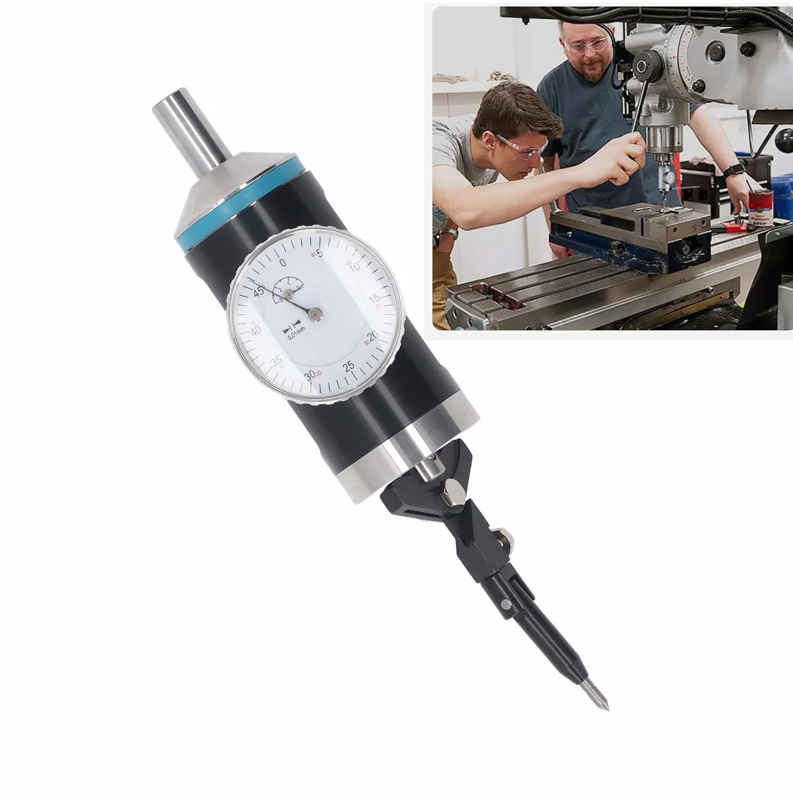 Indicatore di Centraggio Indicatore di Centraggio Coassiale Industriale in Lega di Alluminio 0-3 Mm per Fresatrice
