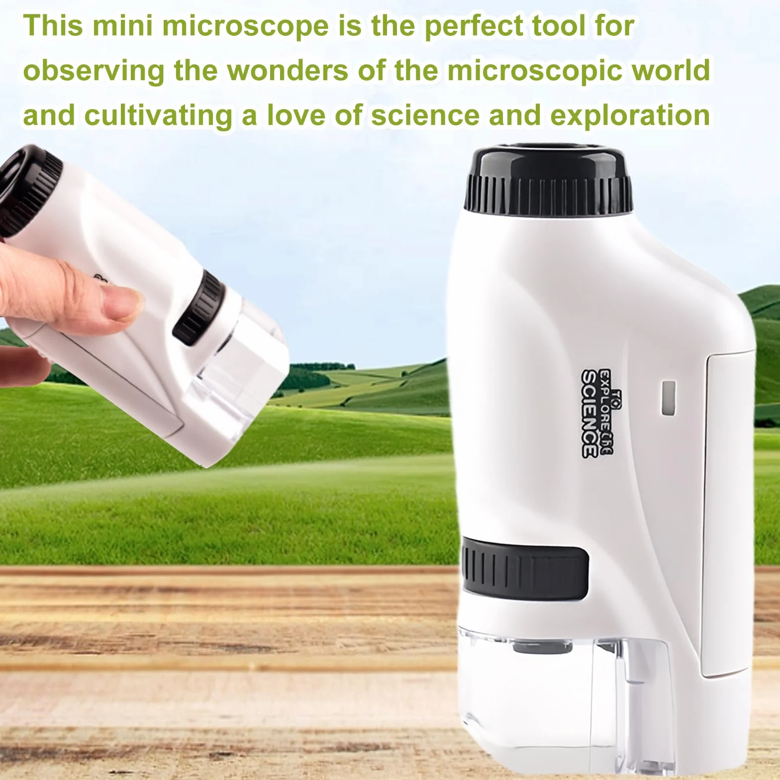 Microscopio Tascabile: Microscopio Tascabile per Bambini, Mini Microscopios Portatile con Luce LED 60X-120X per Bambini Studenti Adulti Laboratorio Domestico Scolastico