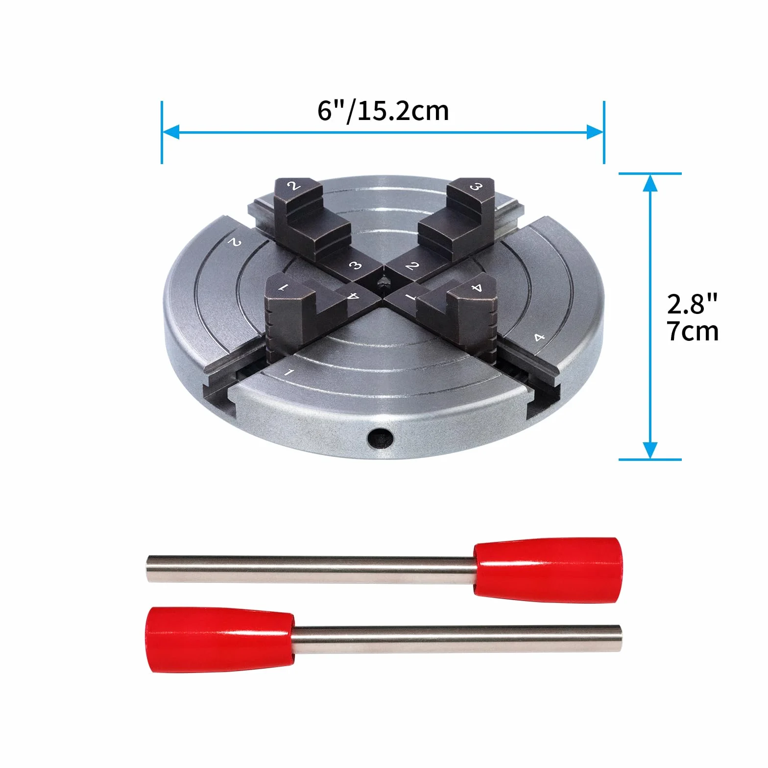 Mandrino per Tornio Professionale in Metallo Dimensioni 152mm Mandrino per Tornio a 4 Ganasce M33X3,5 per Tornio da Legno