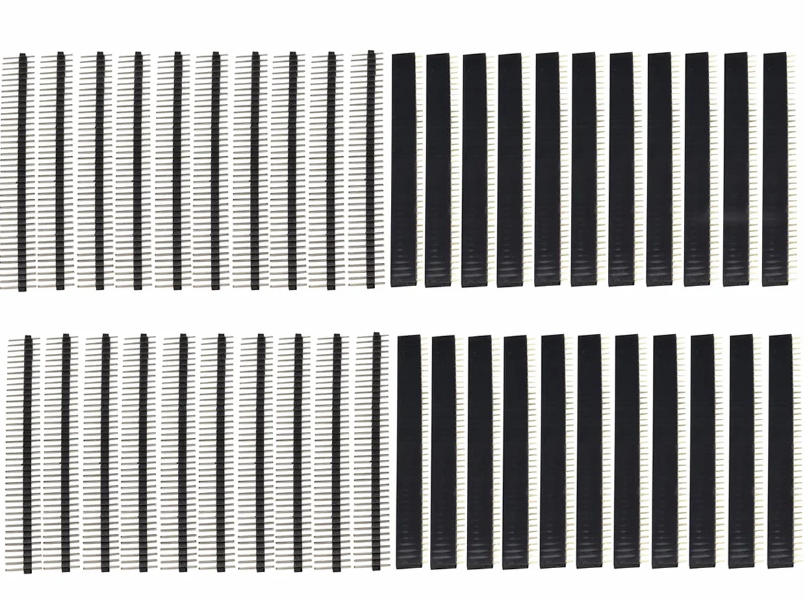 40PZ 2,54mm Rompere il circuito stampato della scheda PCB Testata maschio e femminile Kit connettore intestazione pin a fila singola per Prototype Shield (20 pz femmina + 20 pz 40 pin maschio)