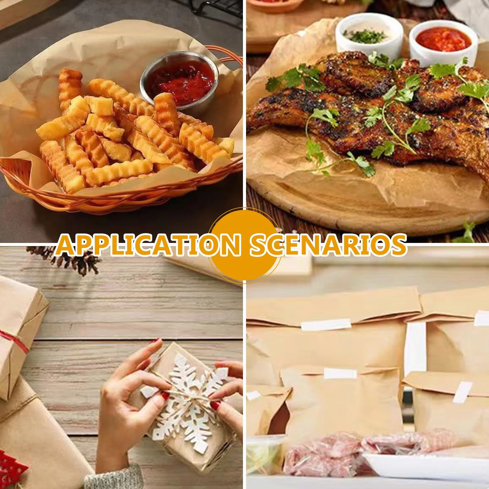 Butcher Paper Roll, Carta da Macellaio Perfetta per Affumicare Carne di Petto di Manzo, per Uso Alimentare per Grigliate, Grigliata, Cottura Perfetta di Succosi, 40 cm x 15 m, Colore Legno