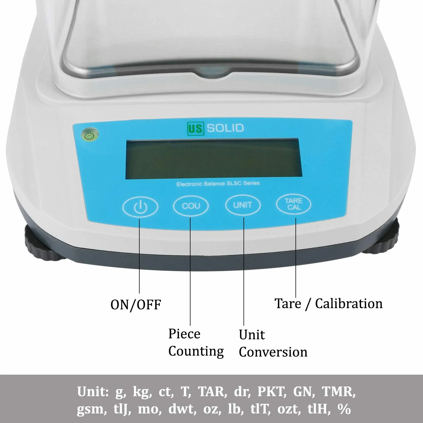 U.S. Solid Bilancia di precisione da laboratorio, 300 g x 0,01 g, bilancia analitica ad alta precisione con interfaccia USB e RS232, scudo di tiraggio staccabile, peso di calibrazione, 100-240 VAC
