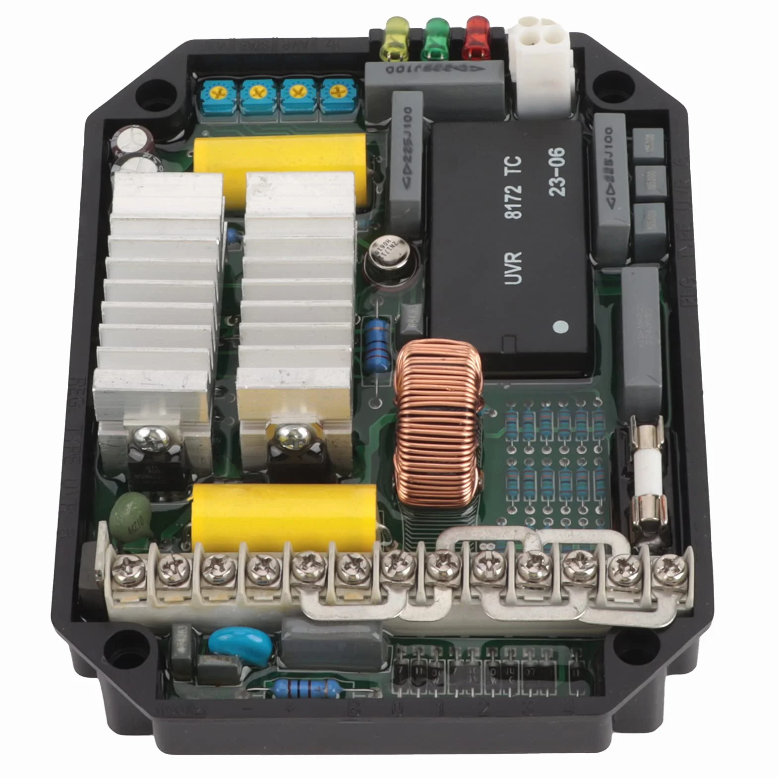 Regolatore di tensione, protezione multipla UVR6 50/60Hz AVR Regolatore di tensione automatico di buona stabilità per generatori brushless