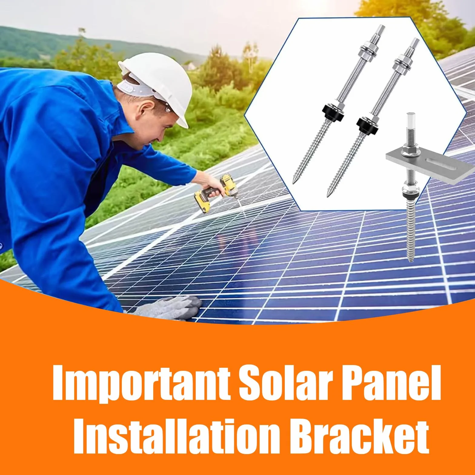6 Pezzi M10 x 250mm Viti Prigioniere Doppia con 6 Guarnizione, Bulloni Sospesi Acciaio Inox, Tasselli per Altezza Regolabile Fissaggio Tetti Edifici, Pannelli Solare, Fotovoltaico, Impianto PV