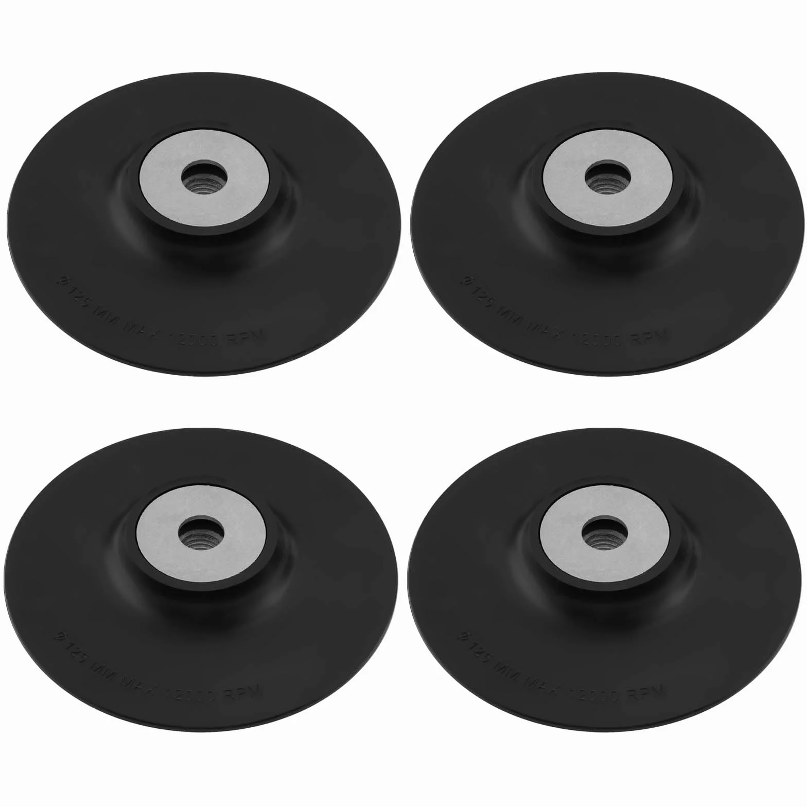 Create idea 4 dischi abrasivi M14 da 125 mm in gomma e acciaio per carta abrasiva vassoio smerigliatrice angolare speciale Ddisc nero, BF005_M