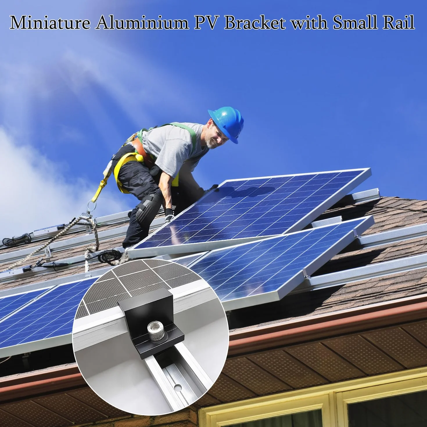 Kit di supporto per modulo solare (12 cm) e accessori, fissaggio pannelli fotovoltaici (30 – 35 mm) staffe a l per pannelli solari, centralina solare da balcone, guida a T